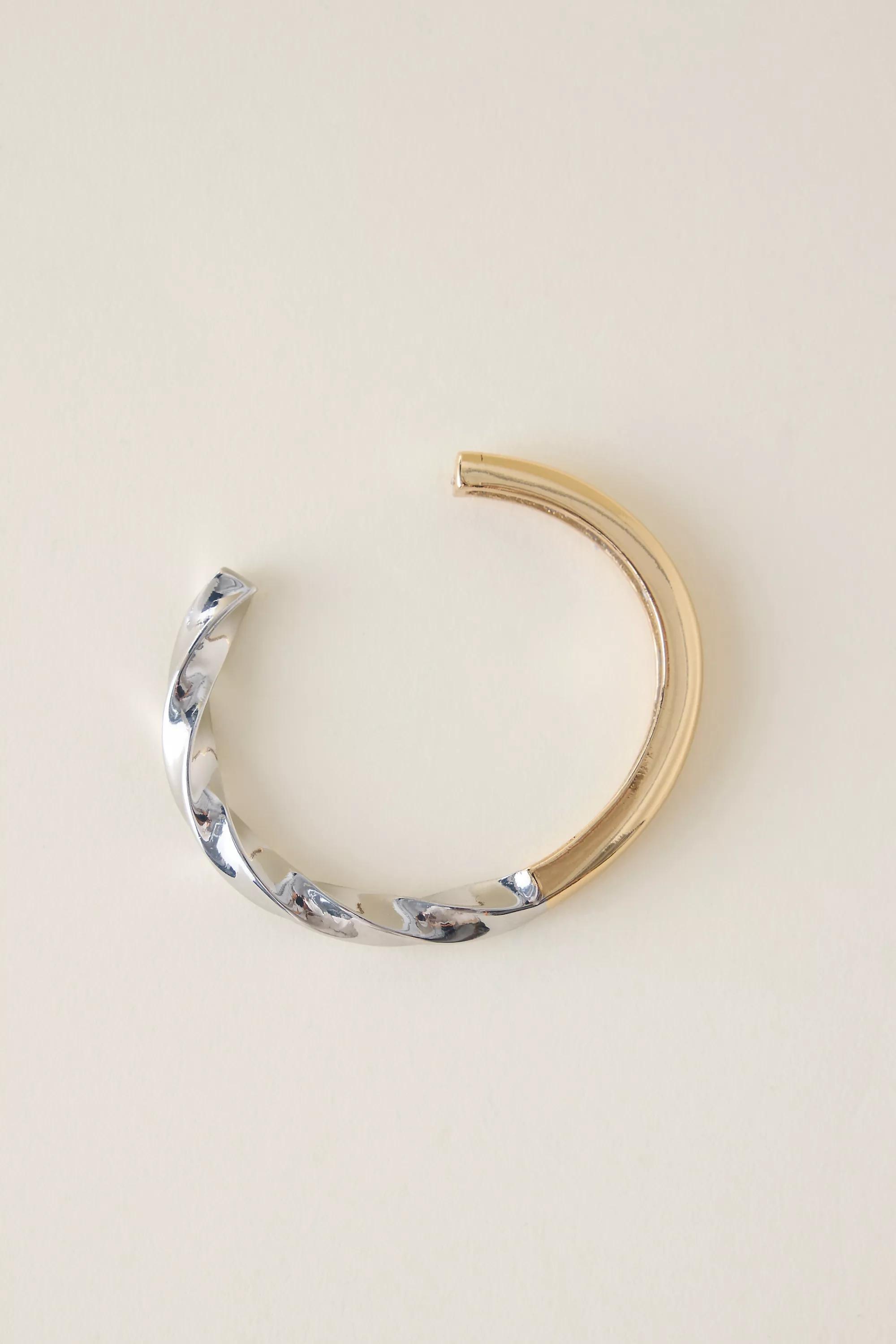Mixed Metal Skinny Cuff Bracelet, Multicolour, Multicolour, medium