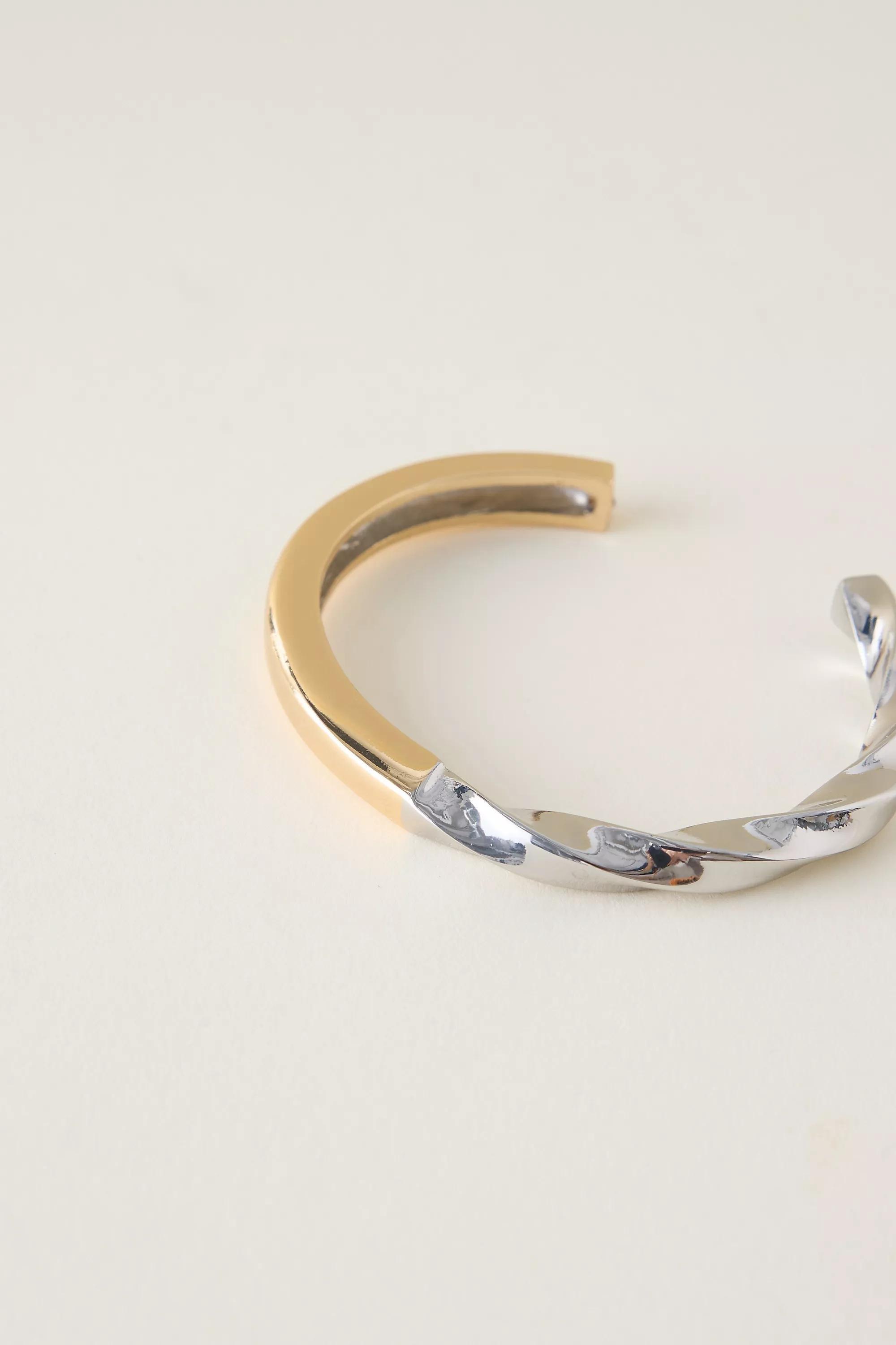 Mixed Metal Skinny Cuff Bracelet, Multicolour, A501_0000, large image number 3