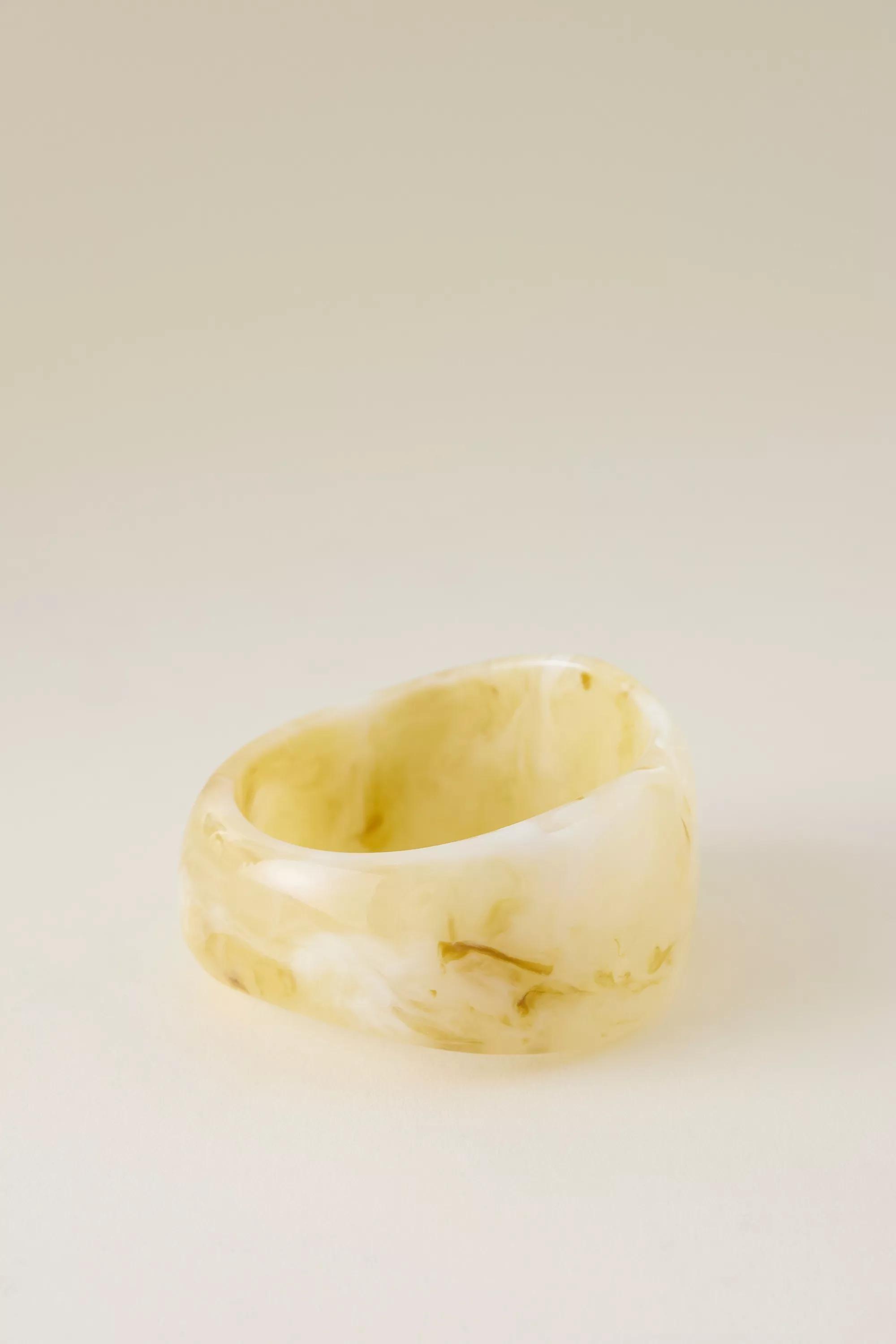 Chunky Resin Bangle Bracelet, Cream, A501_0012, large image number 0