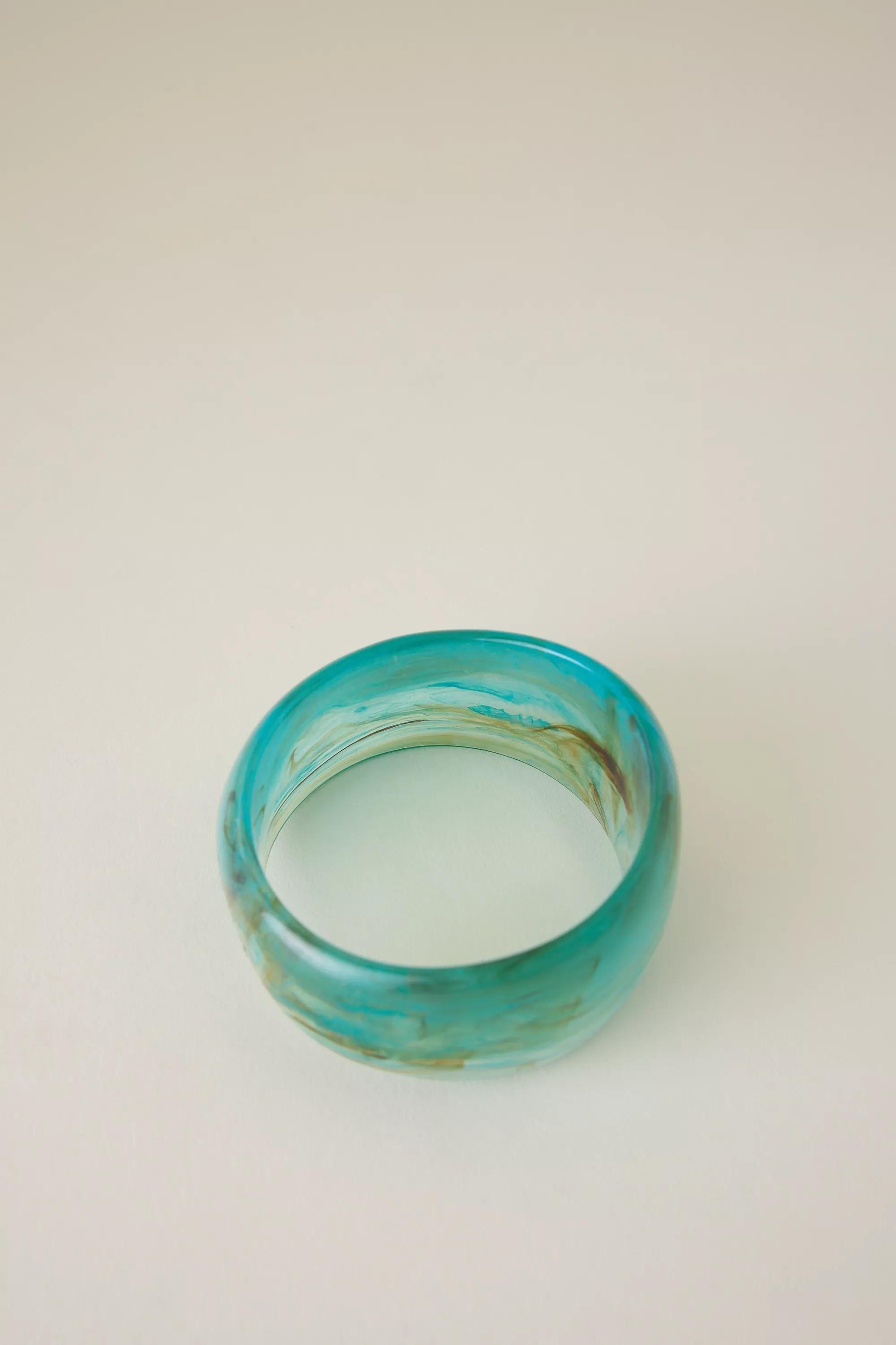 Chunky Resin Bangle Bracelet, Green, A501_0030, large image number 0