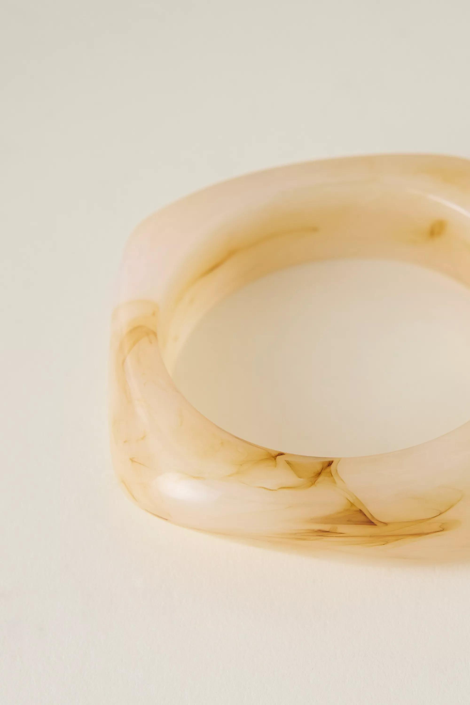 Angular Resin Bangle Bracelet, Beige, A501_0024, large image number 1