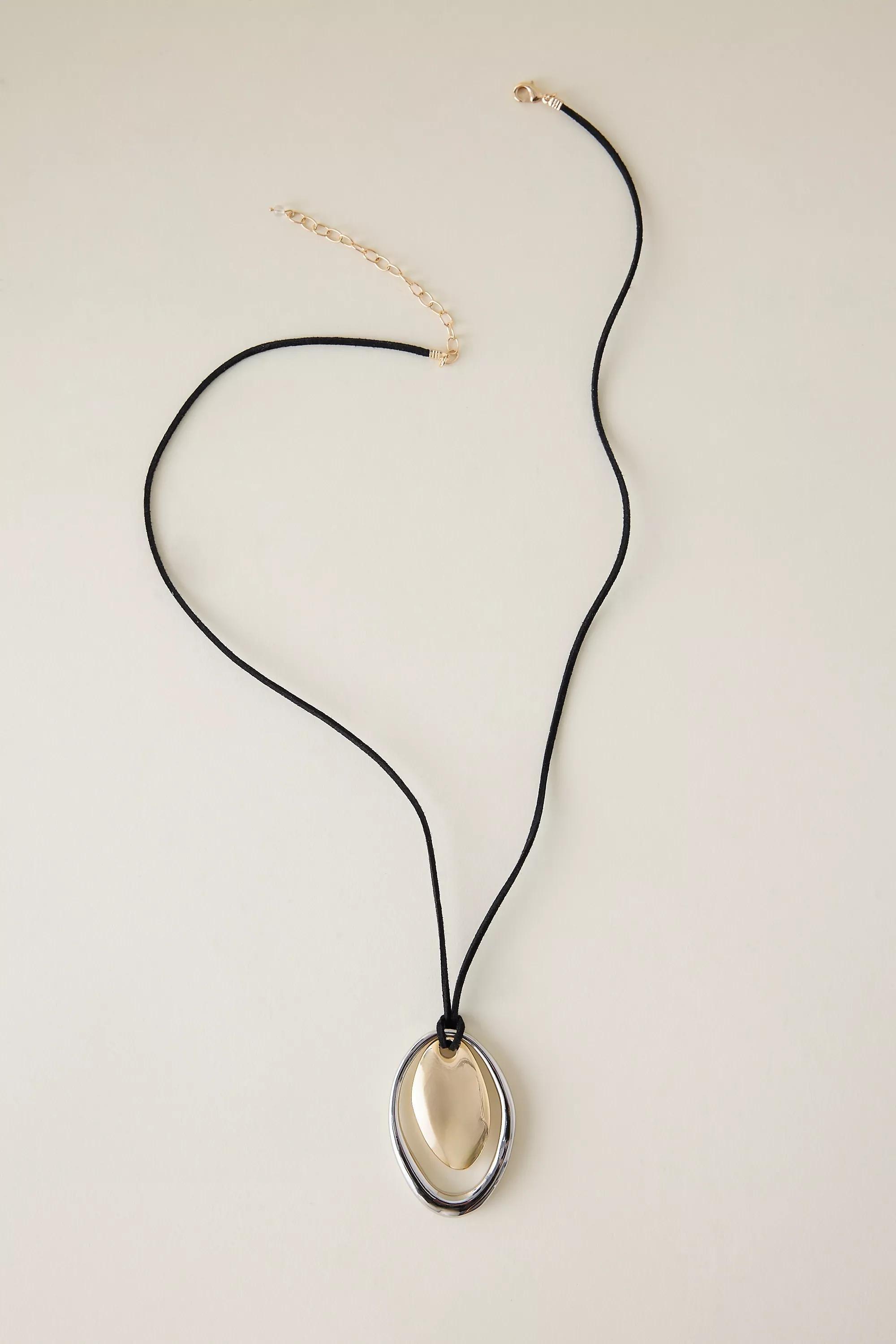 Double Pendant Cord Necklace, Multicolour, A501_0000, large image number 0