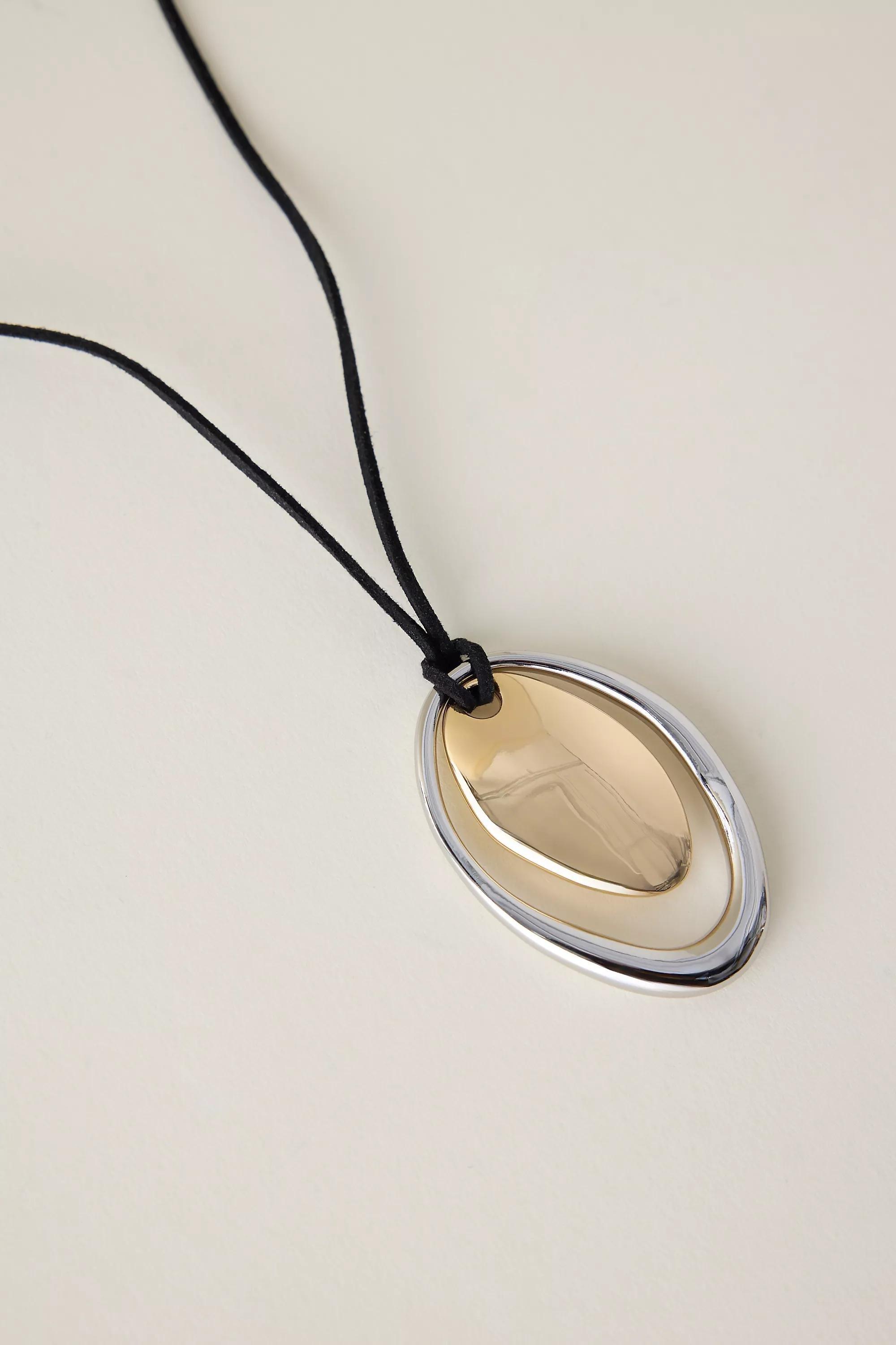 Double Pendant Cord Necklace, Multicolour, A501_0000, large image number 1