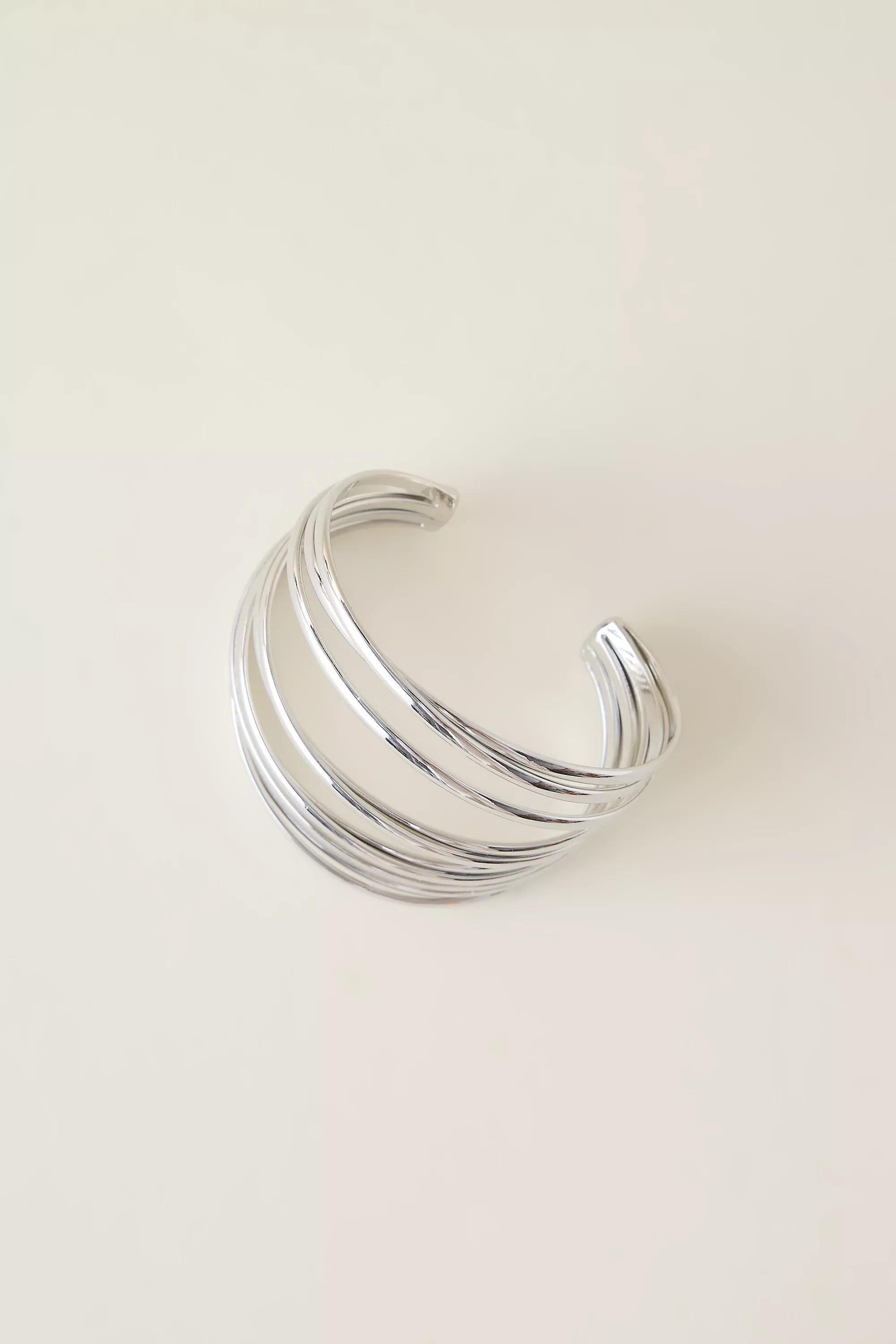 Multi-Layer Cuff Bracelet, Silver, A501_0007, large image number 0