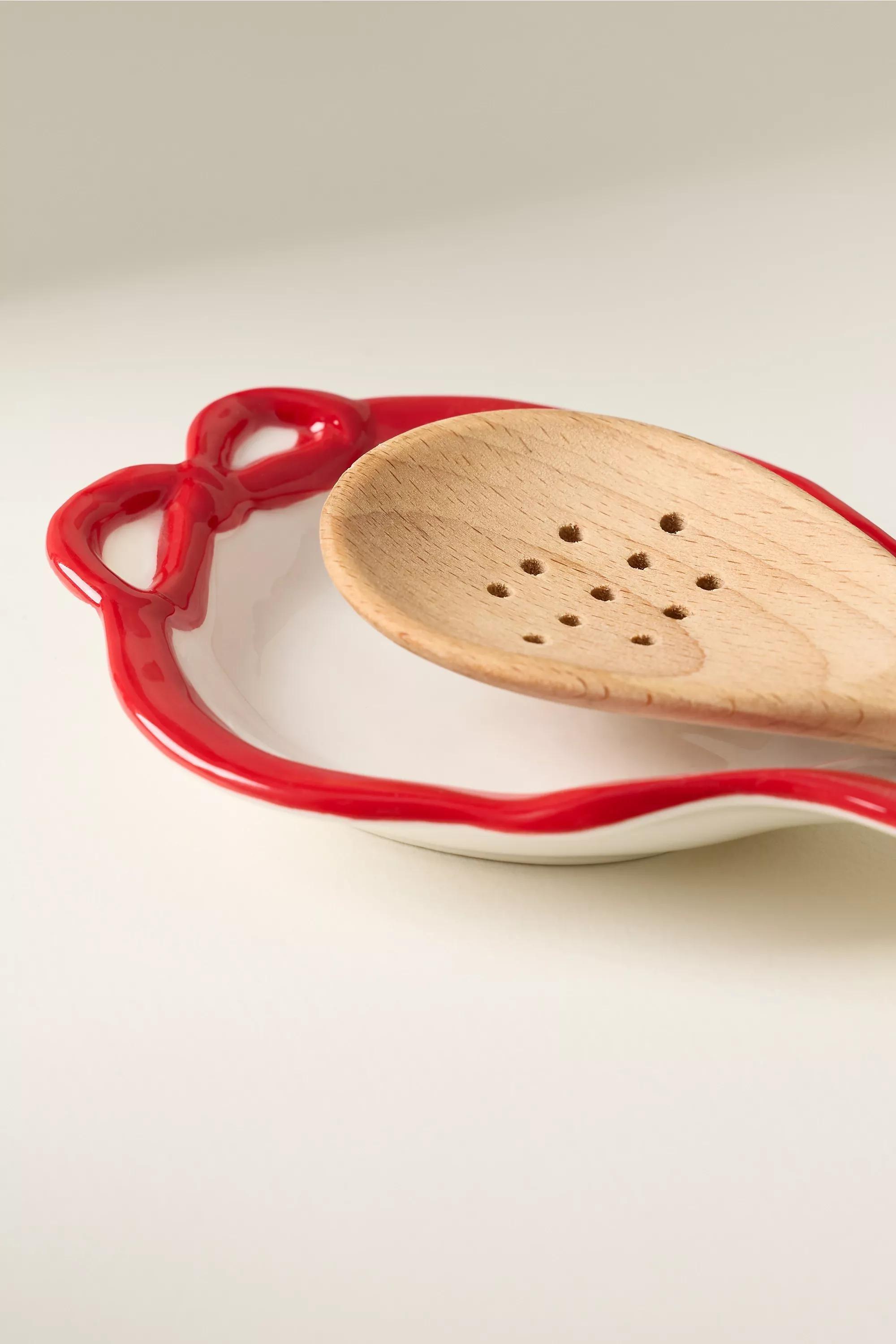 Benedita Bow Stoneware Spoon Rest, Red, A501_0060, large image number 3
