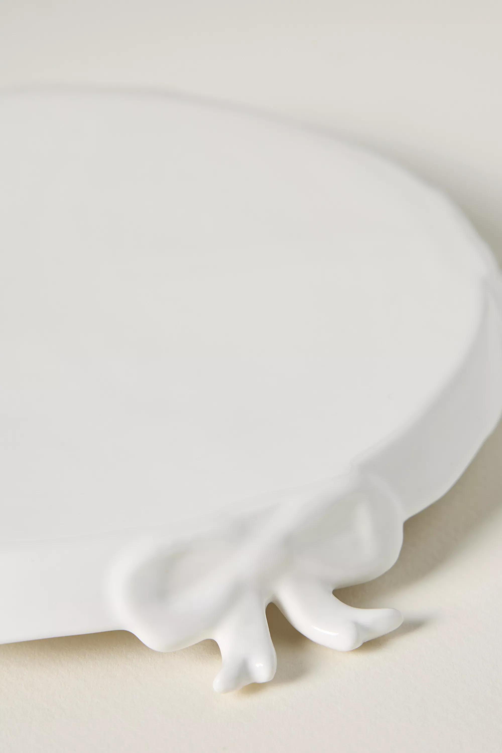 Benedita Bow Stoneware Trivet, White, A501_0010, medium