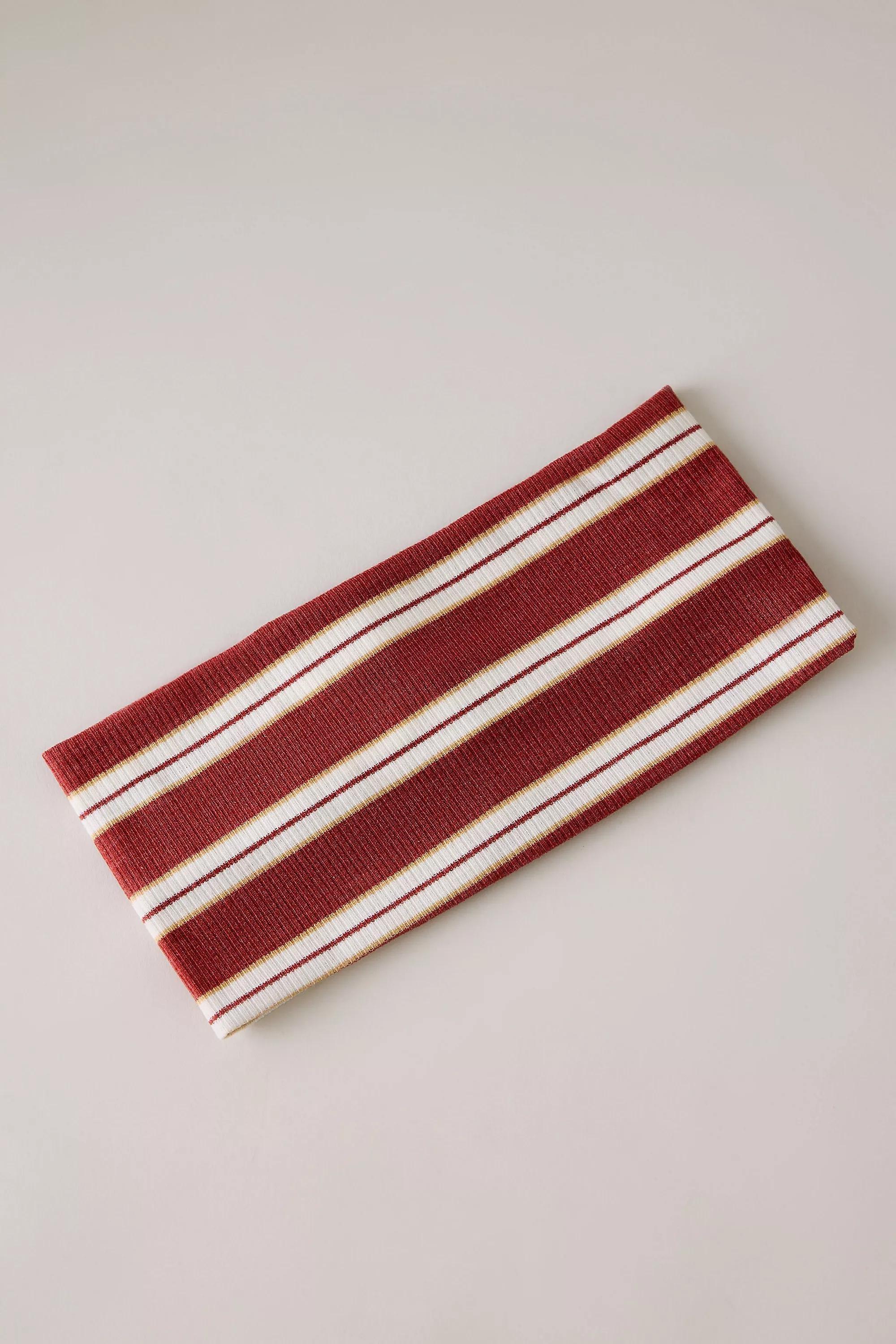Striped Wide Stretch Headband, Set Of 2, Red, A501_0060, large image number 0