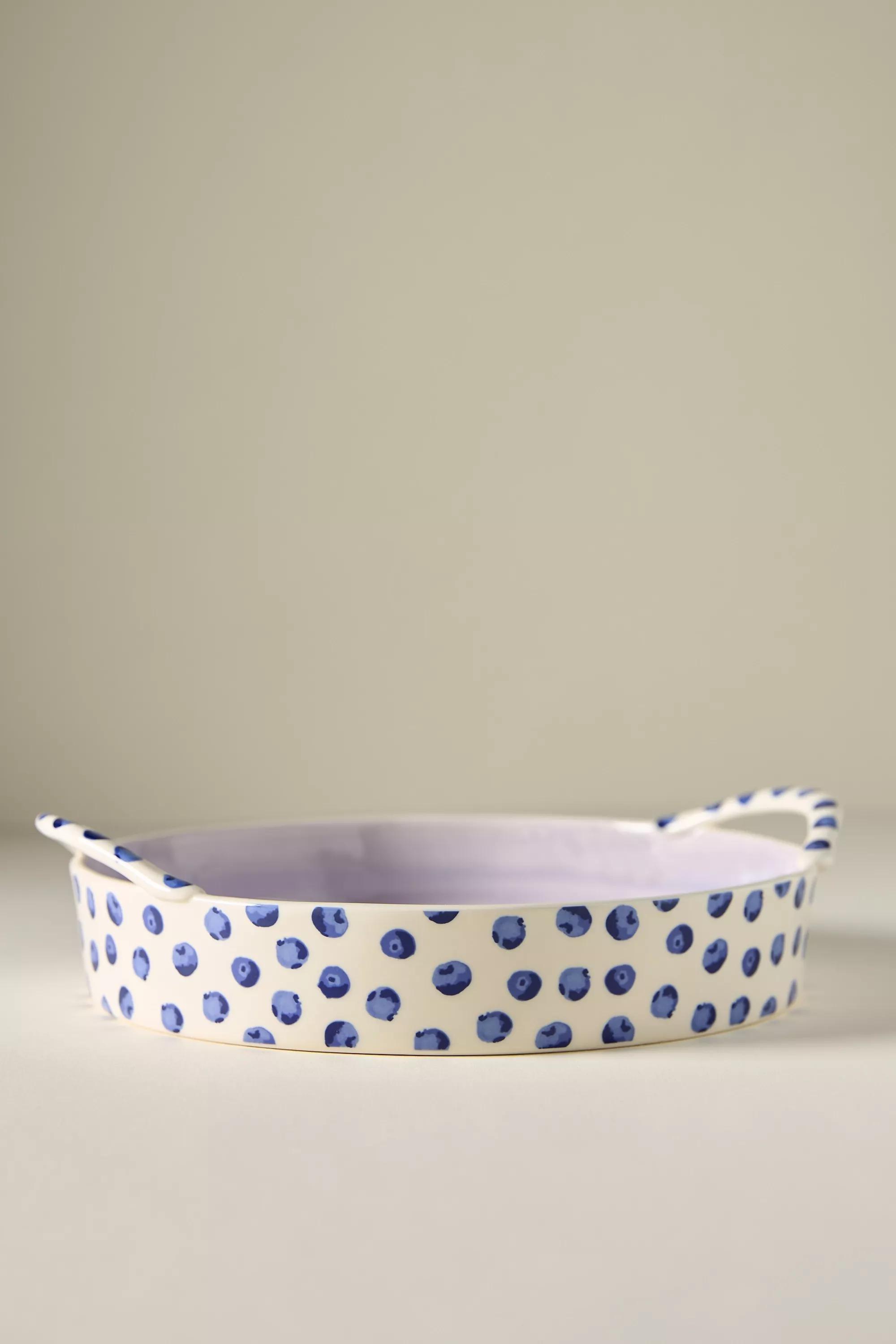 Icon Handpainted Stoneware Pie Dish, Blue, A501_0040, large image number 2