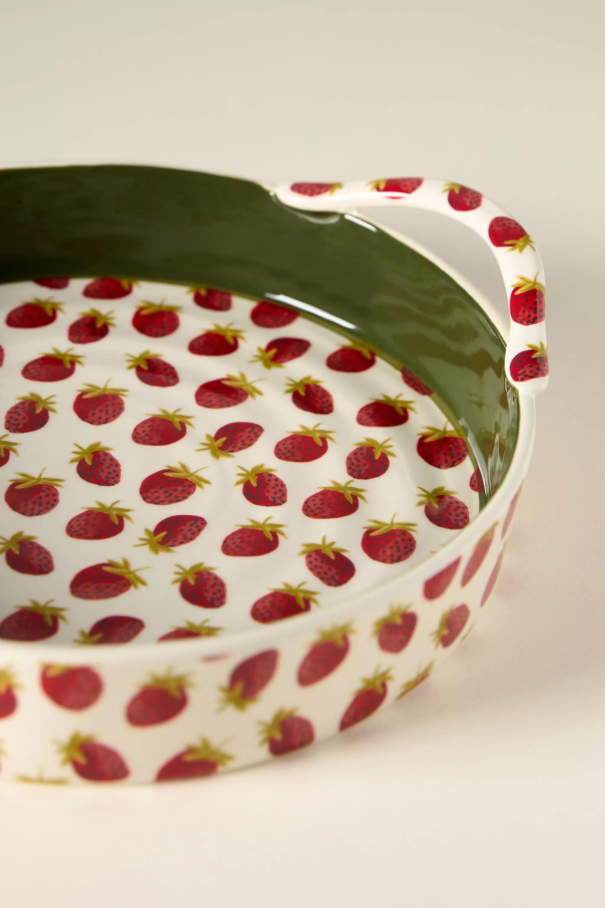 Icon Handpainted Stoneware Pie Dish, Red, A501_0060, large image number 3