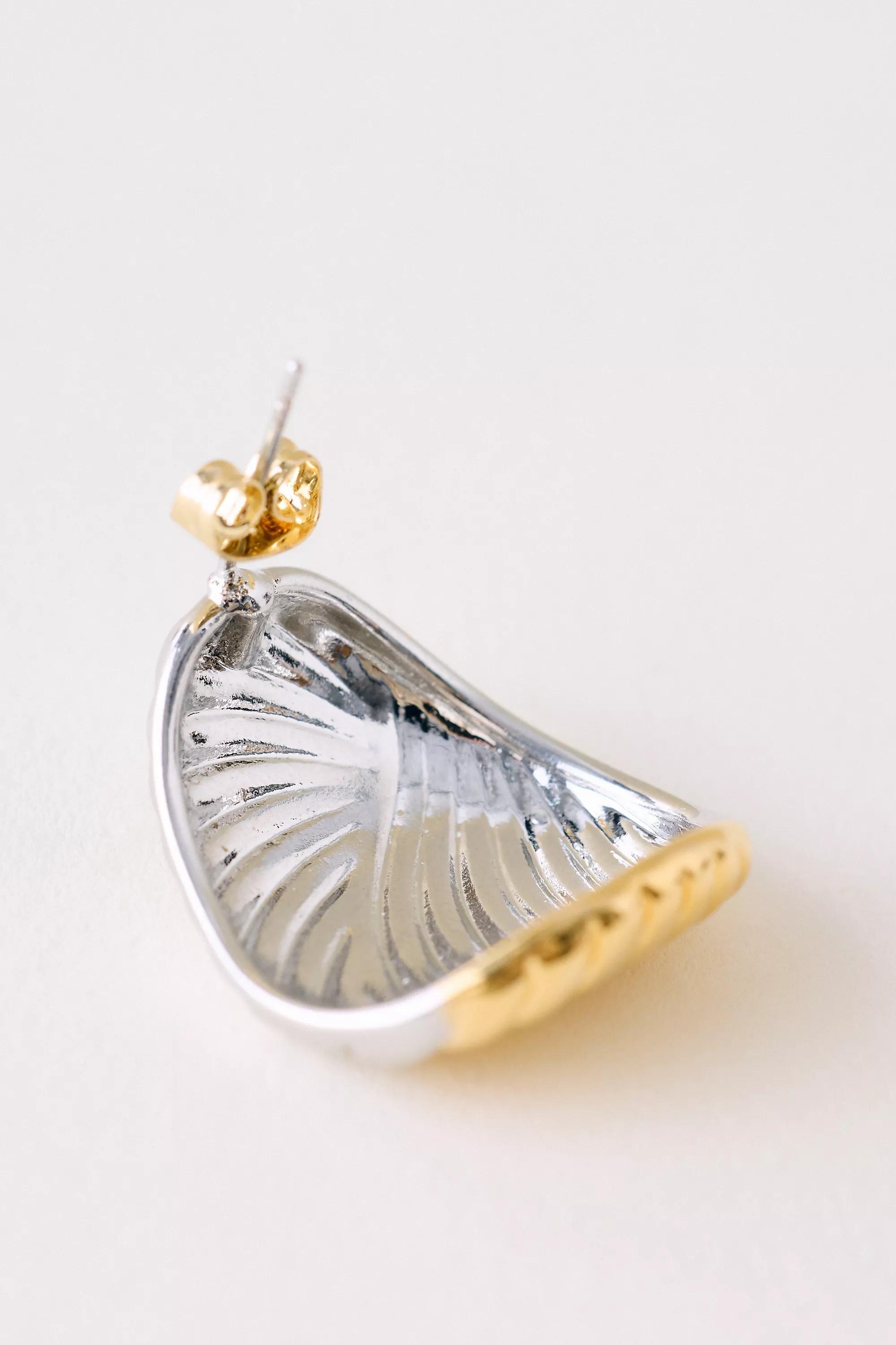 Mixed Metal Oversized Post Earrings,, A501_0000, large image number 1