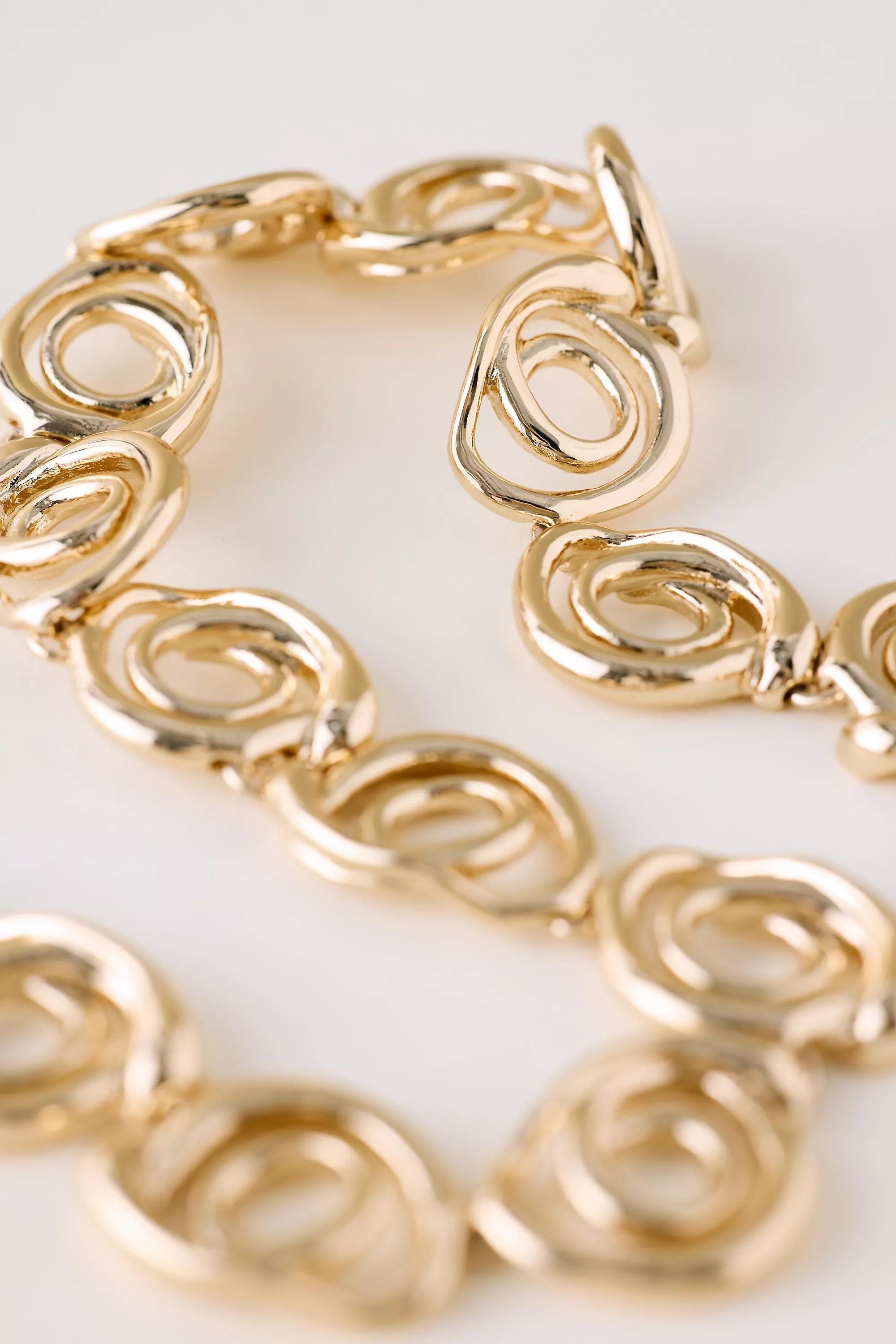 Oversized Twist Necklace, Gold, A501_0070, large image number 3