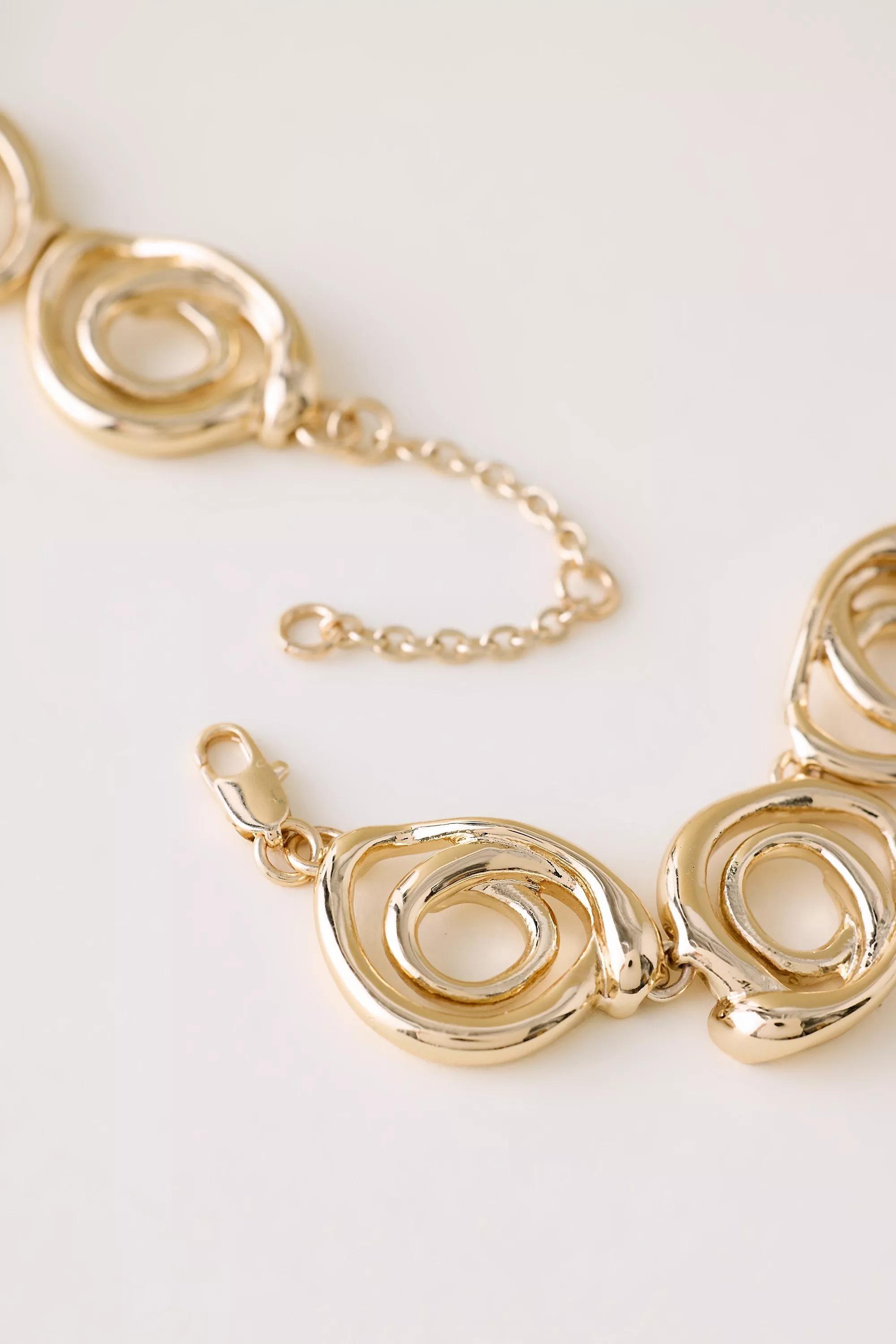 Oversized Twist Necklace, Gold, A501_0070, large image number 4
