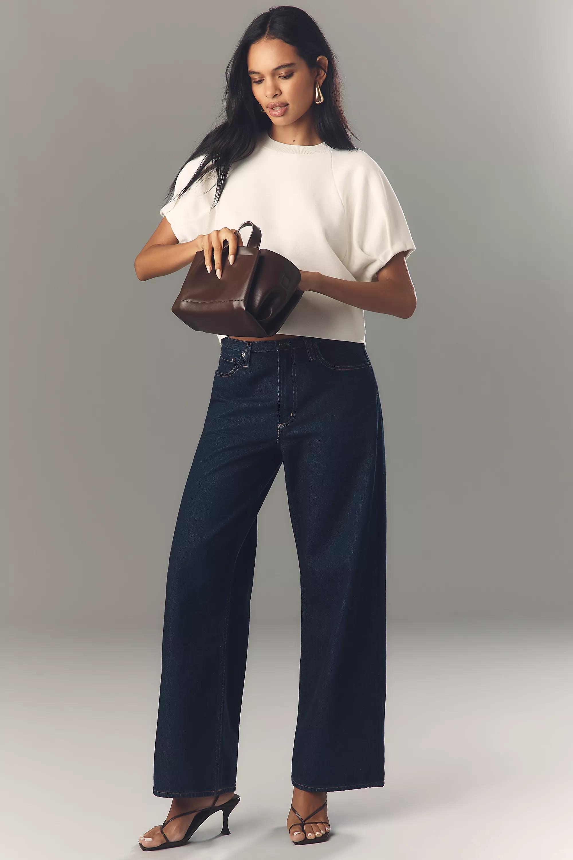 By Anthropologie Crew-Neck Knitted T-Shirt, White, A501_0011, medium