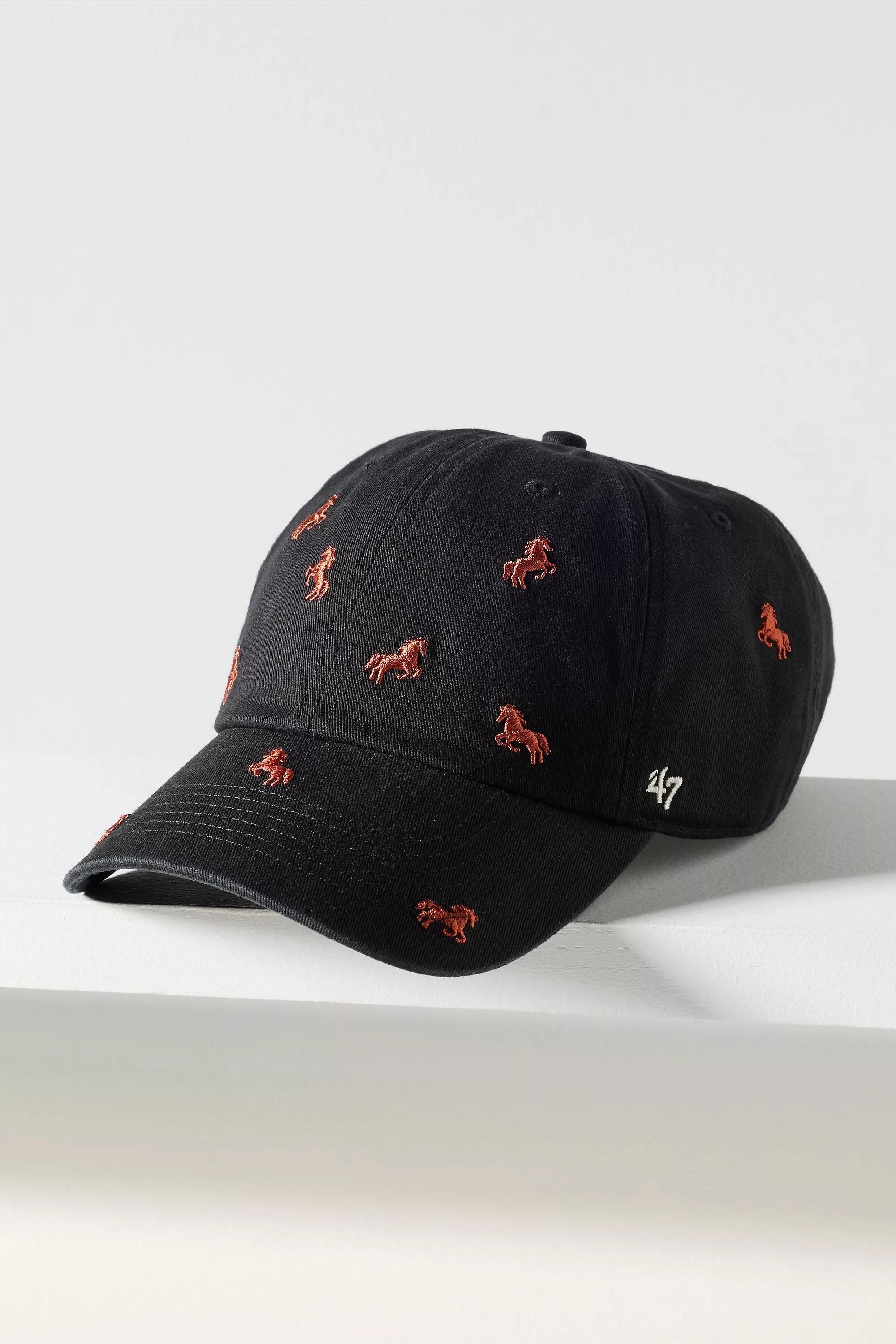 47 Embroidered Animals Baseball Cap, Black, A501_0001, large image number 0