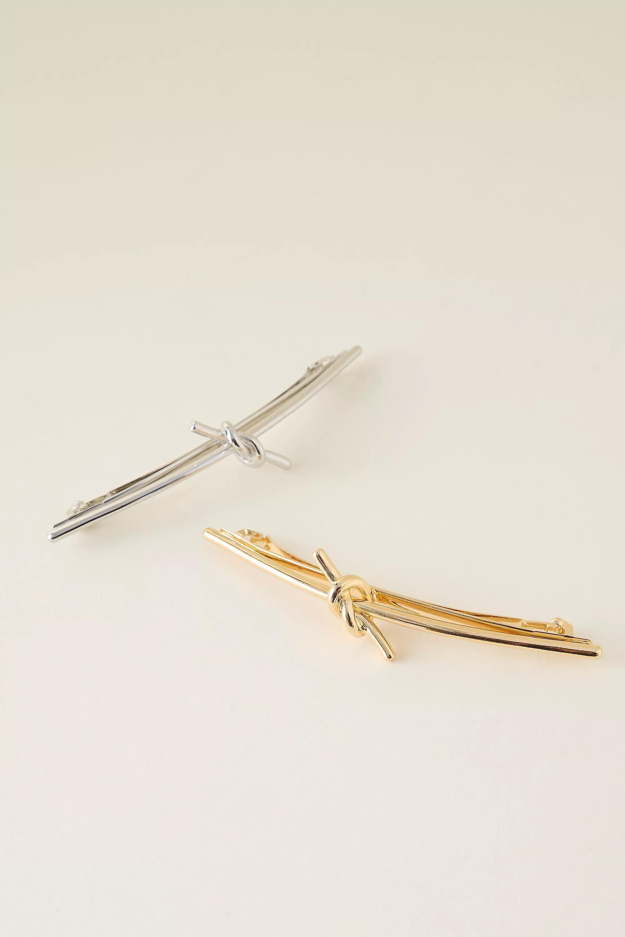 Mixed Metal Chain Barrette Hair Clips, Set Of 2, A501_0122, large image number 0