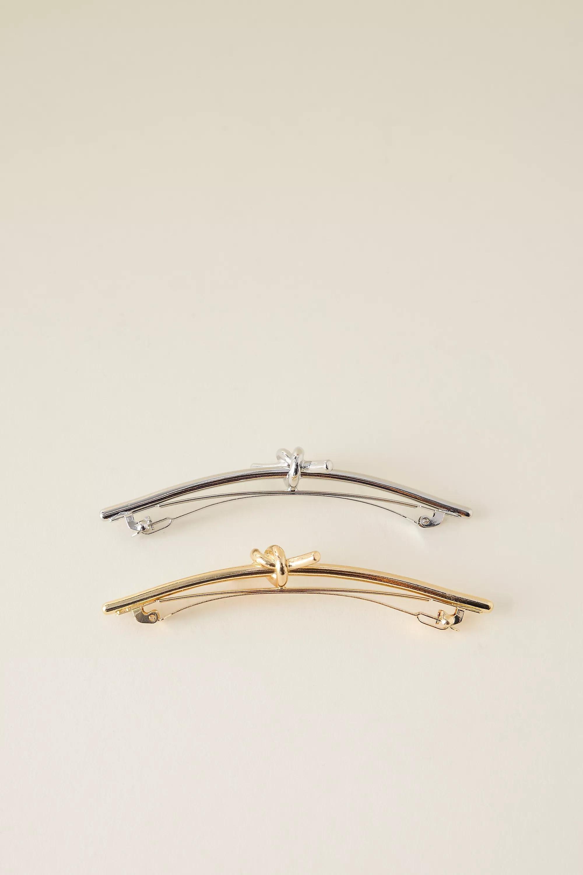 Mixed Metal Chain Barrette Hair Clips, Set Of 2, A501_0122, large image number 2