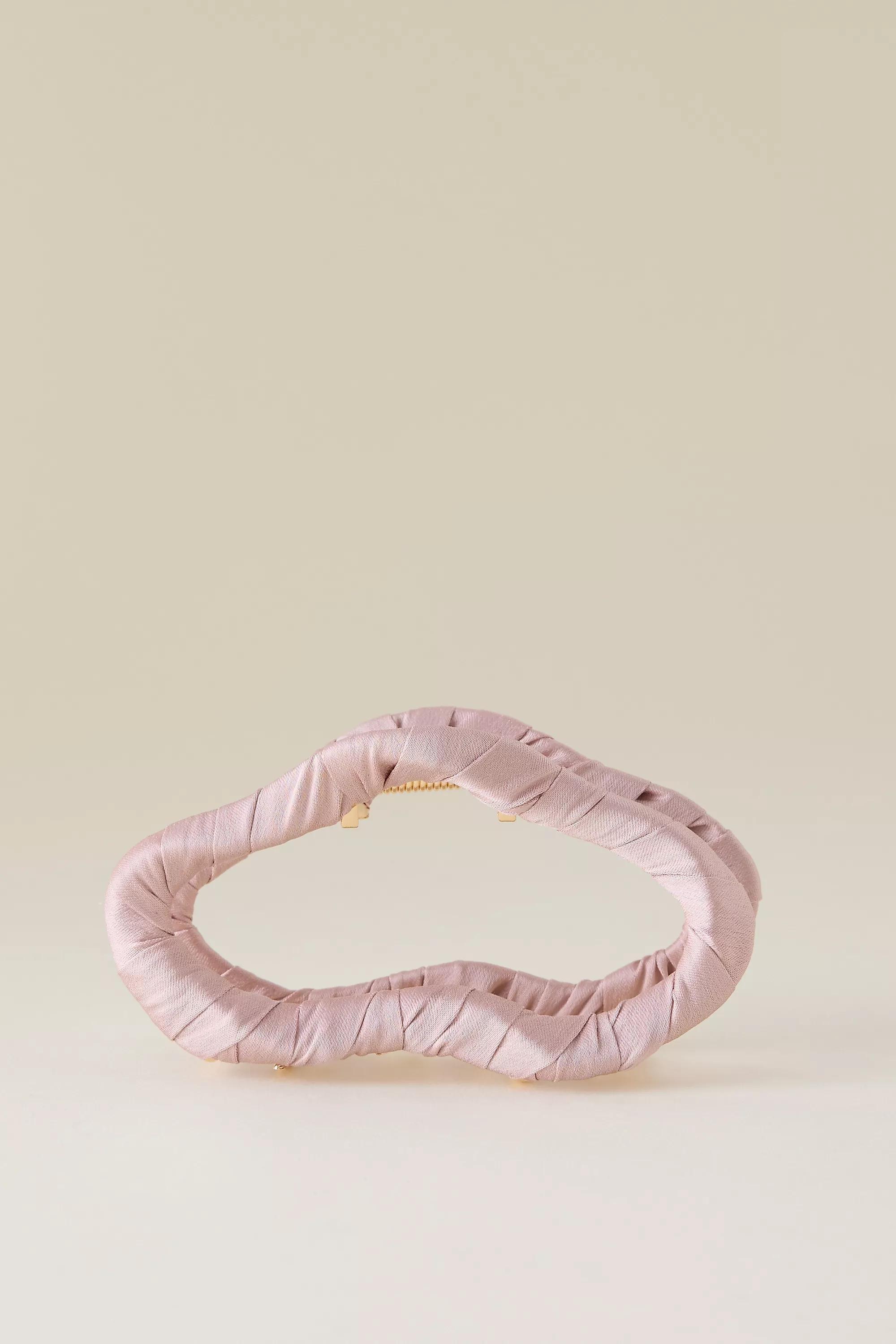 Fabric-Wrapped Hair Claw Clip, Pink, A501_0066, large image number 0