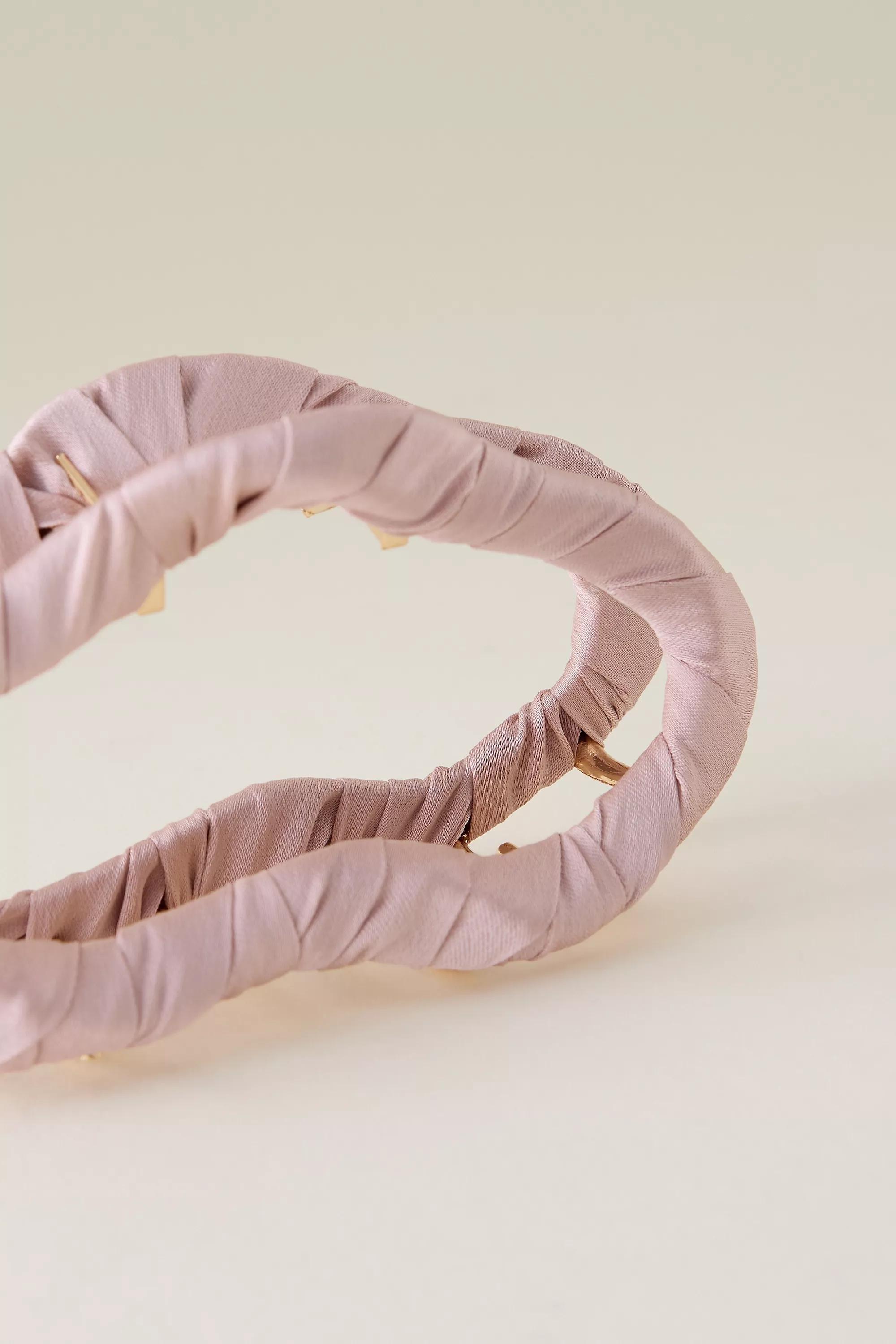 Fabric-Wrapped Hair Claw Clip, Pink, A501_0066, large image number 2