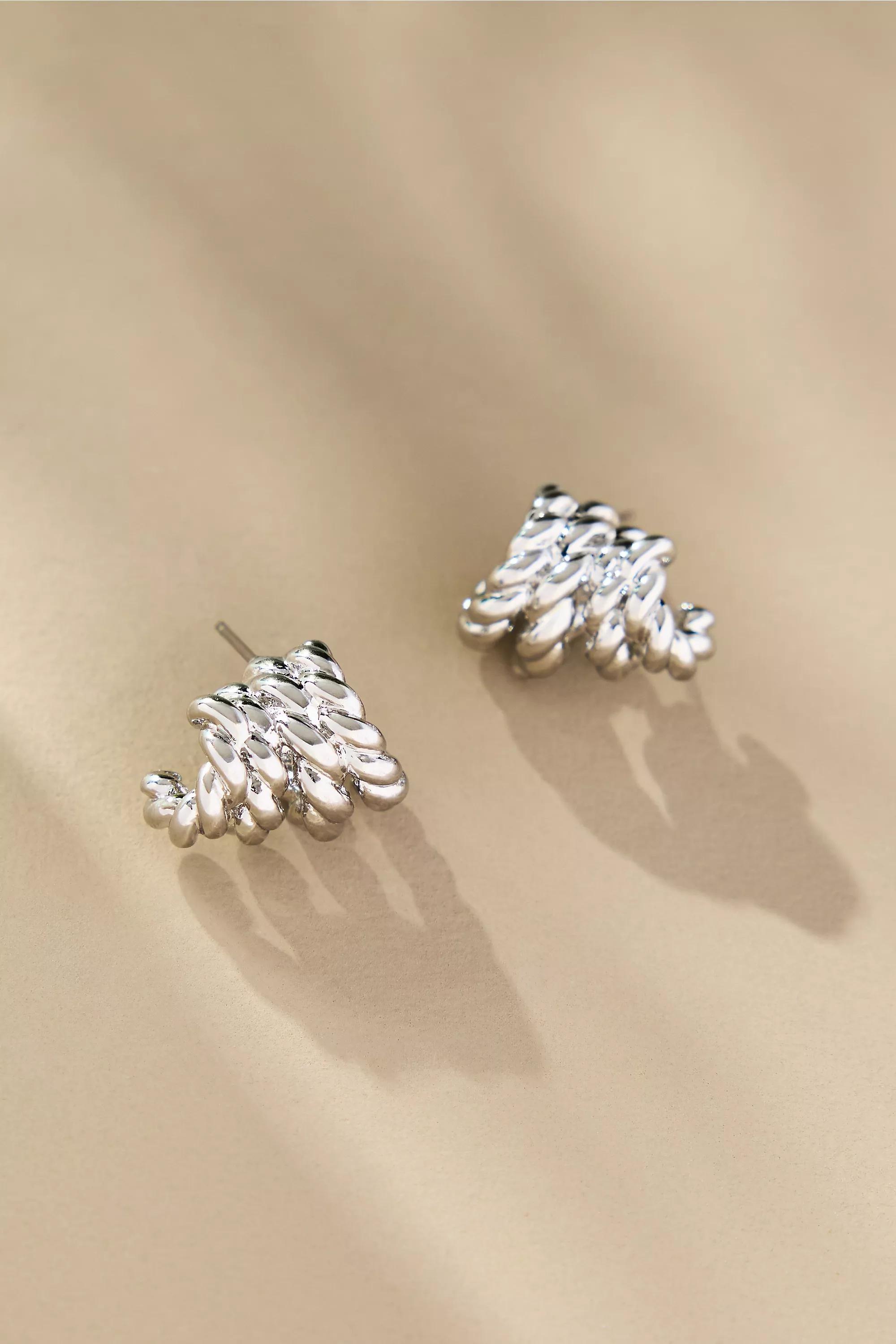 Ribbed Mini Huggie Earrings, Silver, A501_0007, large image number 0