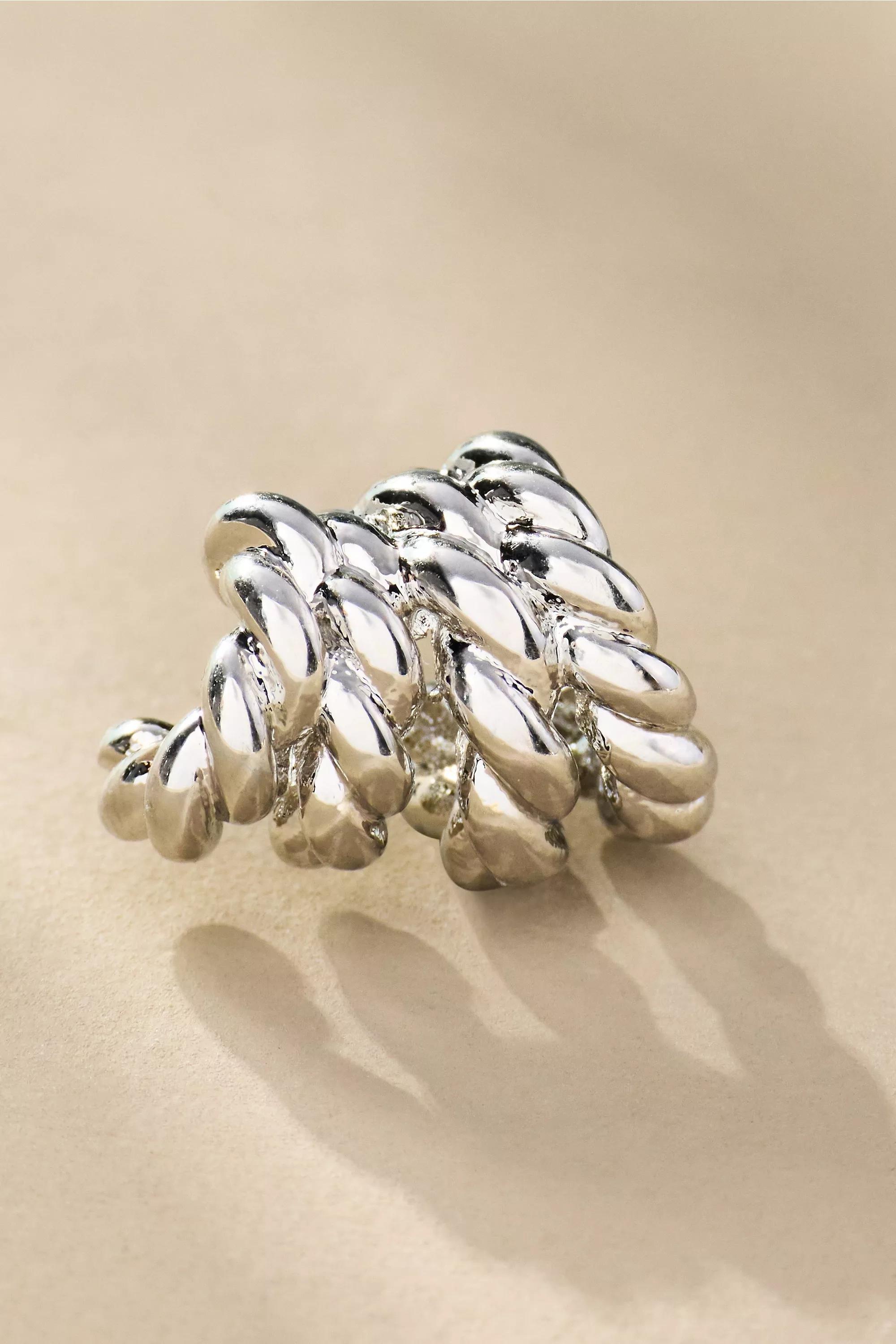 Ribbed Mini Huggie Earrings, Silver, A501_0007, medium