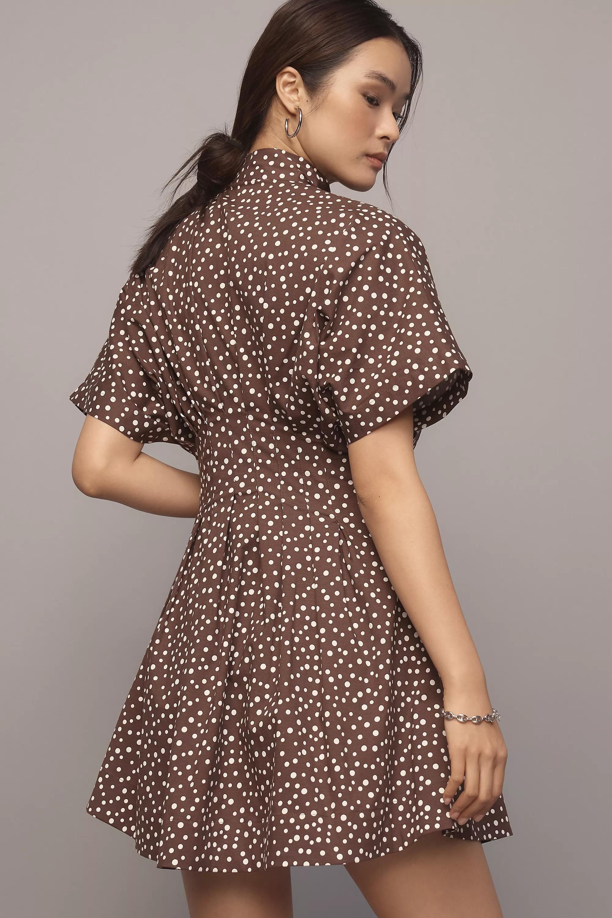 Brown The Tobie Mini Shirt Dress, Brown, , large image number 1