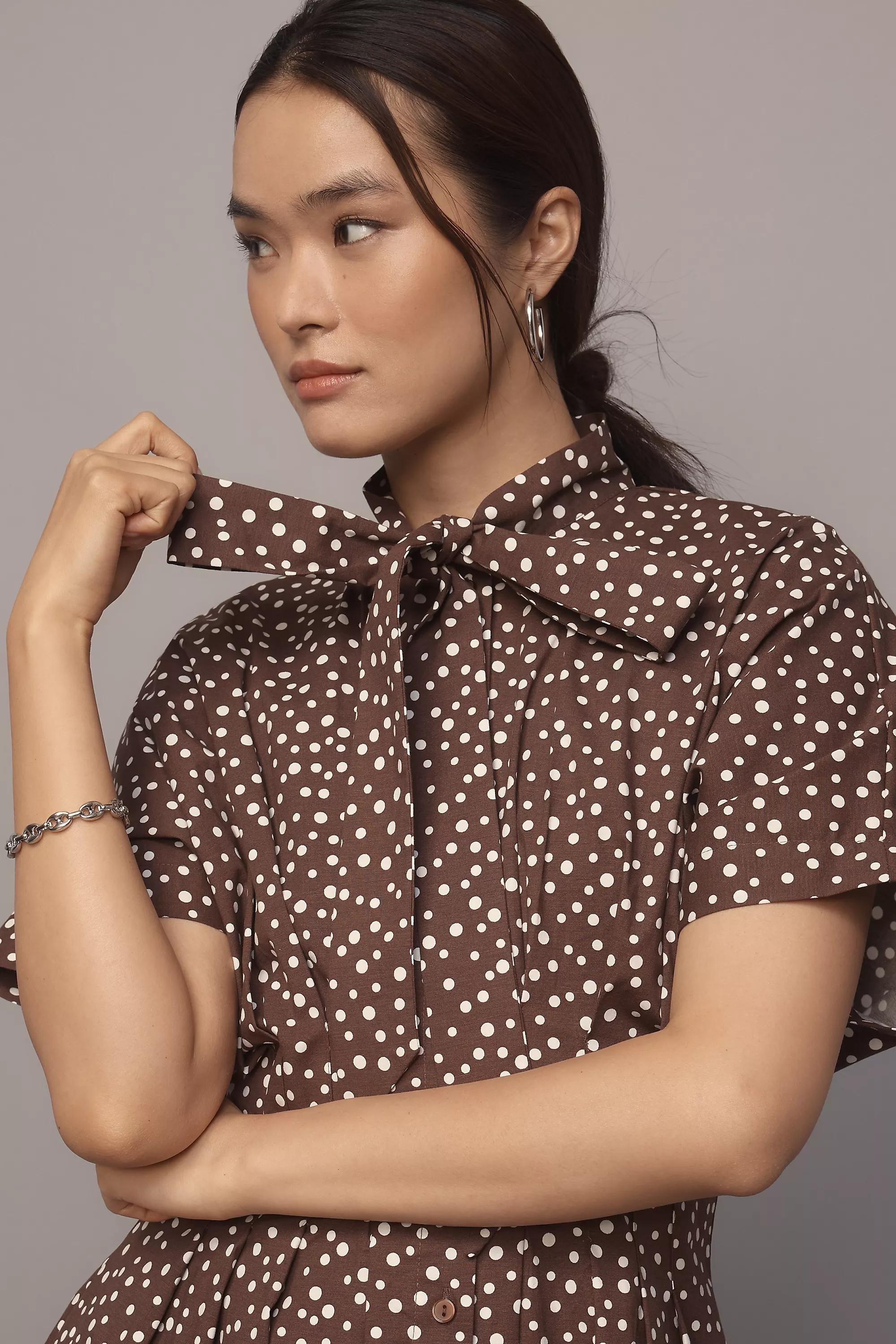 Brown The Tobie Mini Shirt Dress, Brown, A501_0020, medium