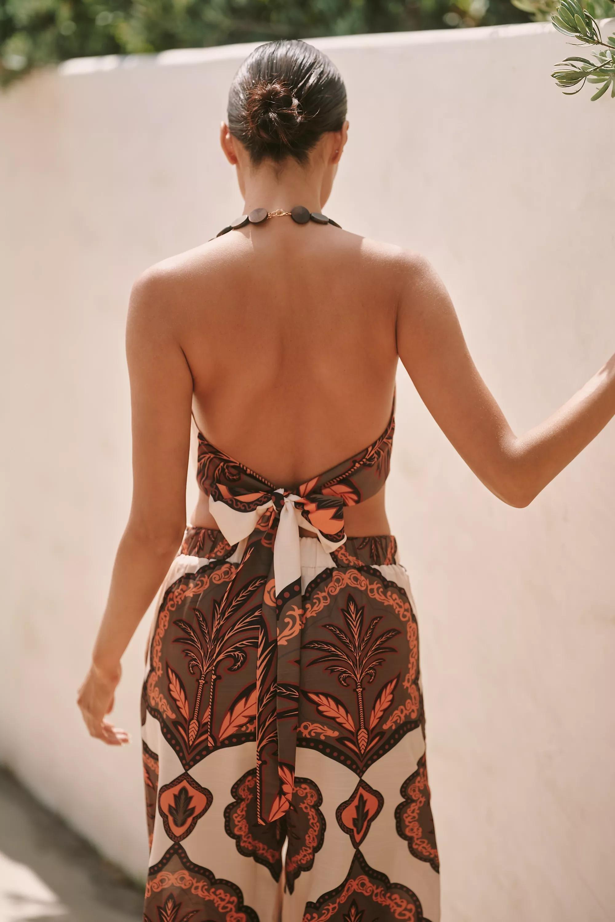 Blithe Crop Scarf Top, Multicolour, A501_0090, large image number 1