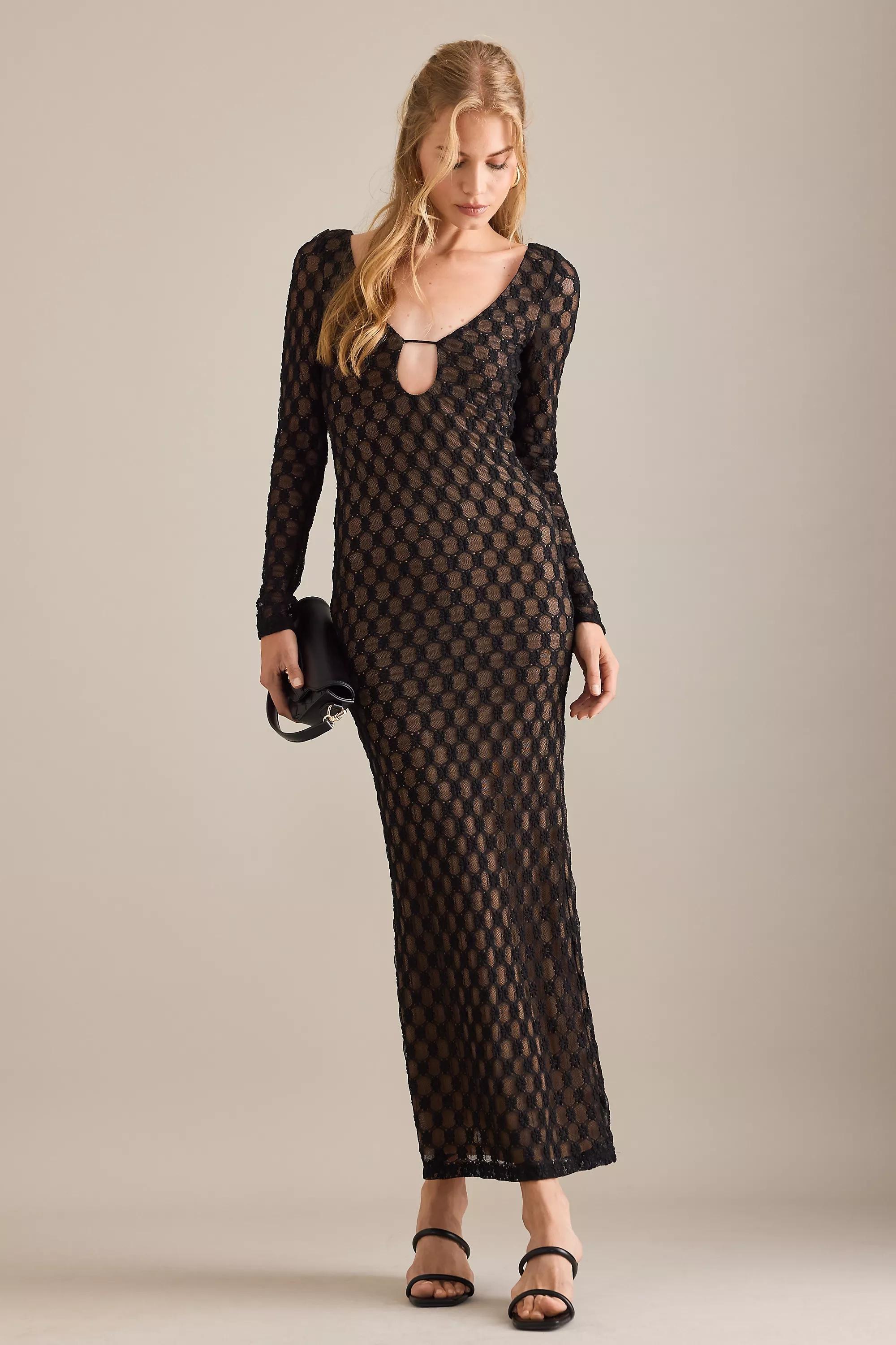 Bardot Yazmin Lace Midi Dress, Black, A501_0001, large image number 0