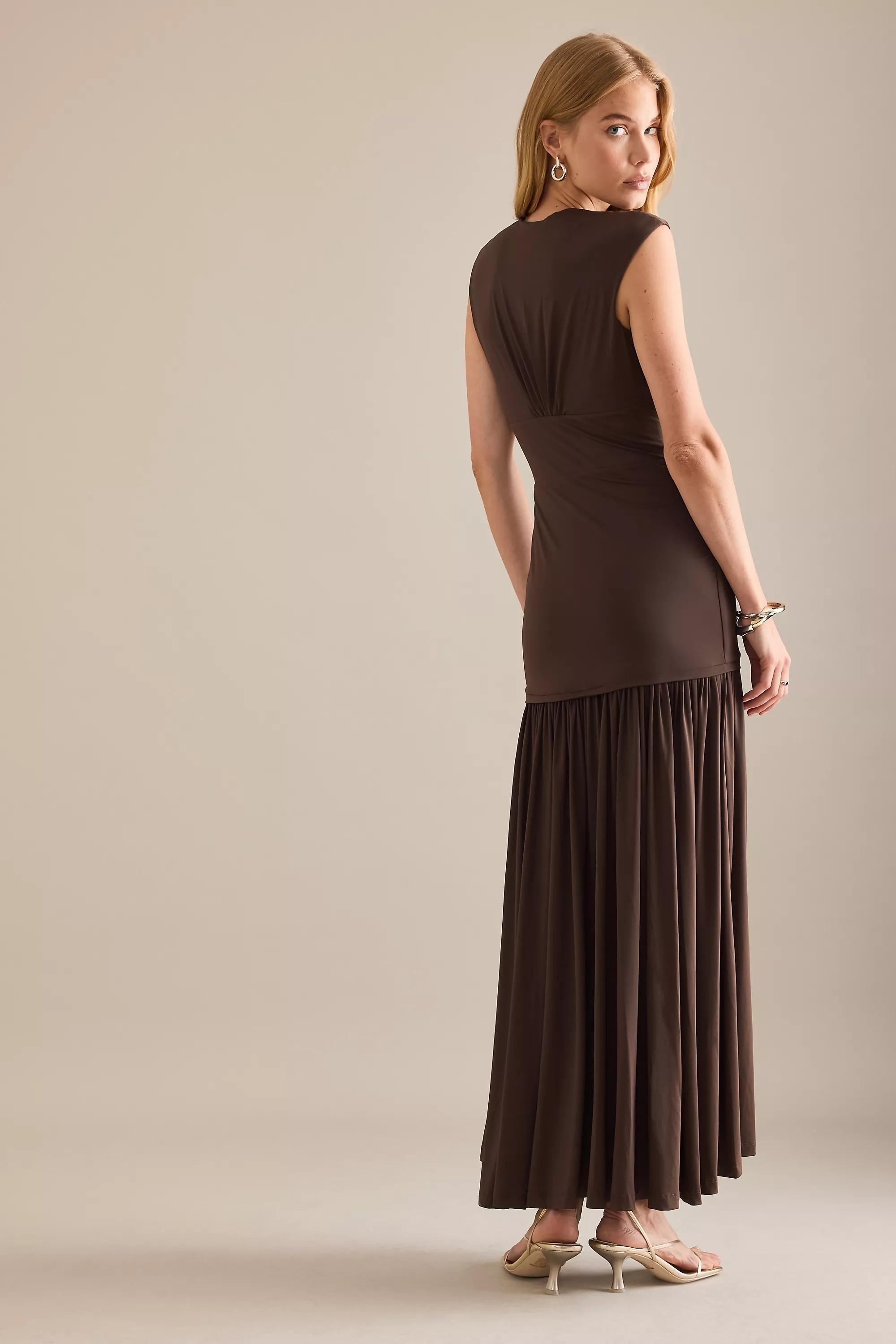Bardot Annaise High-Neck Maxi Dress, Brown, A501_0020, large image number 4