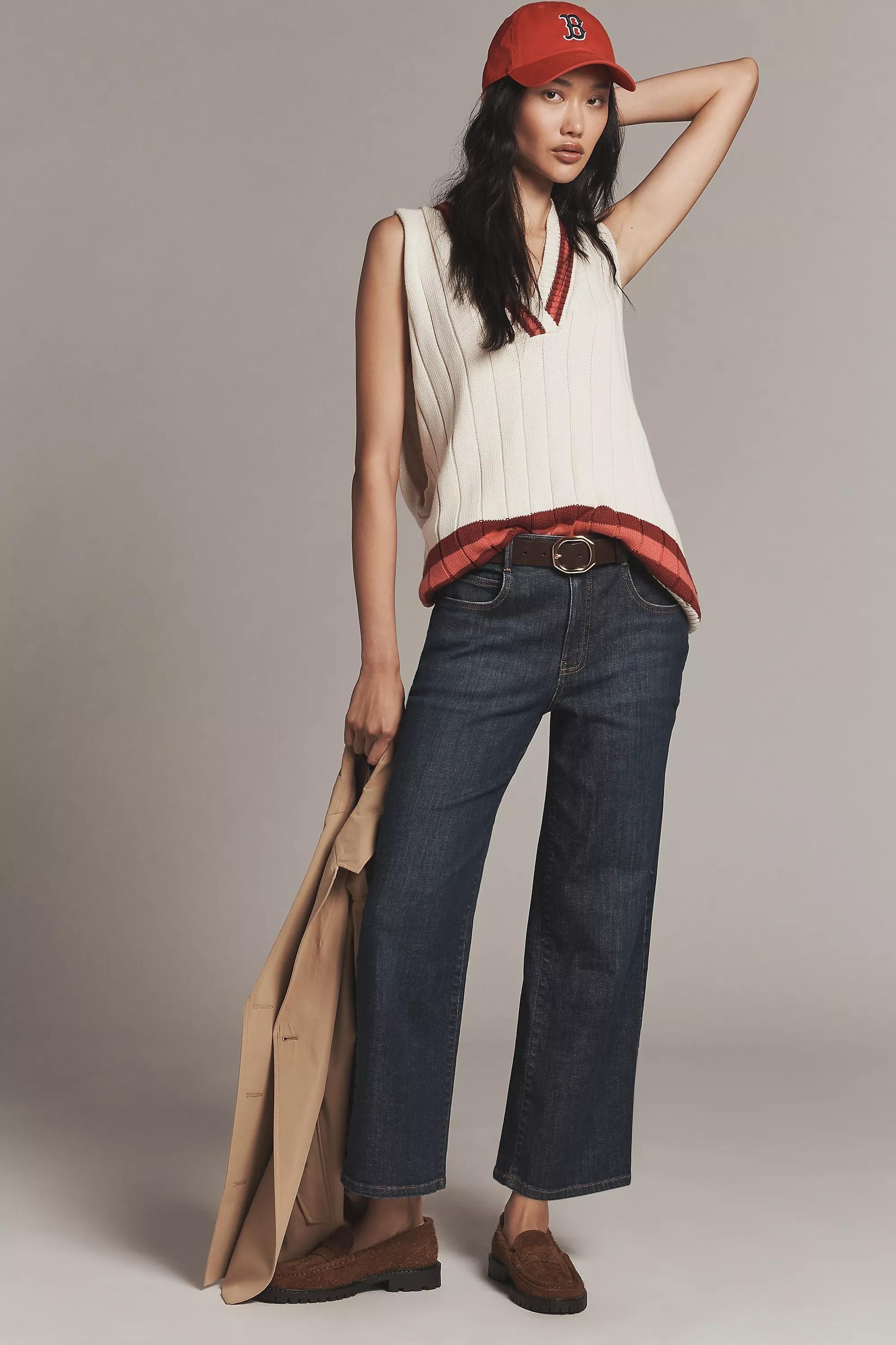 By Pilcro The Edie Mid-Rise Straight-Leg Jeans, Blue, A501_0093, medium