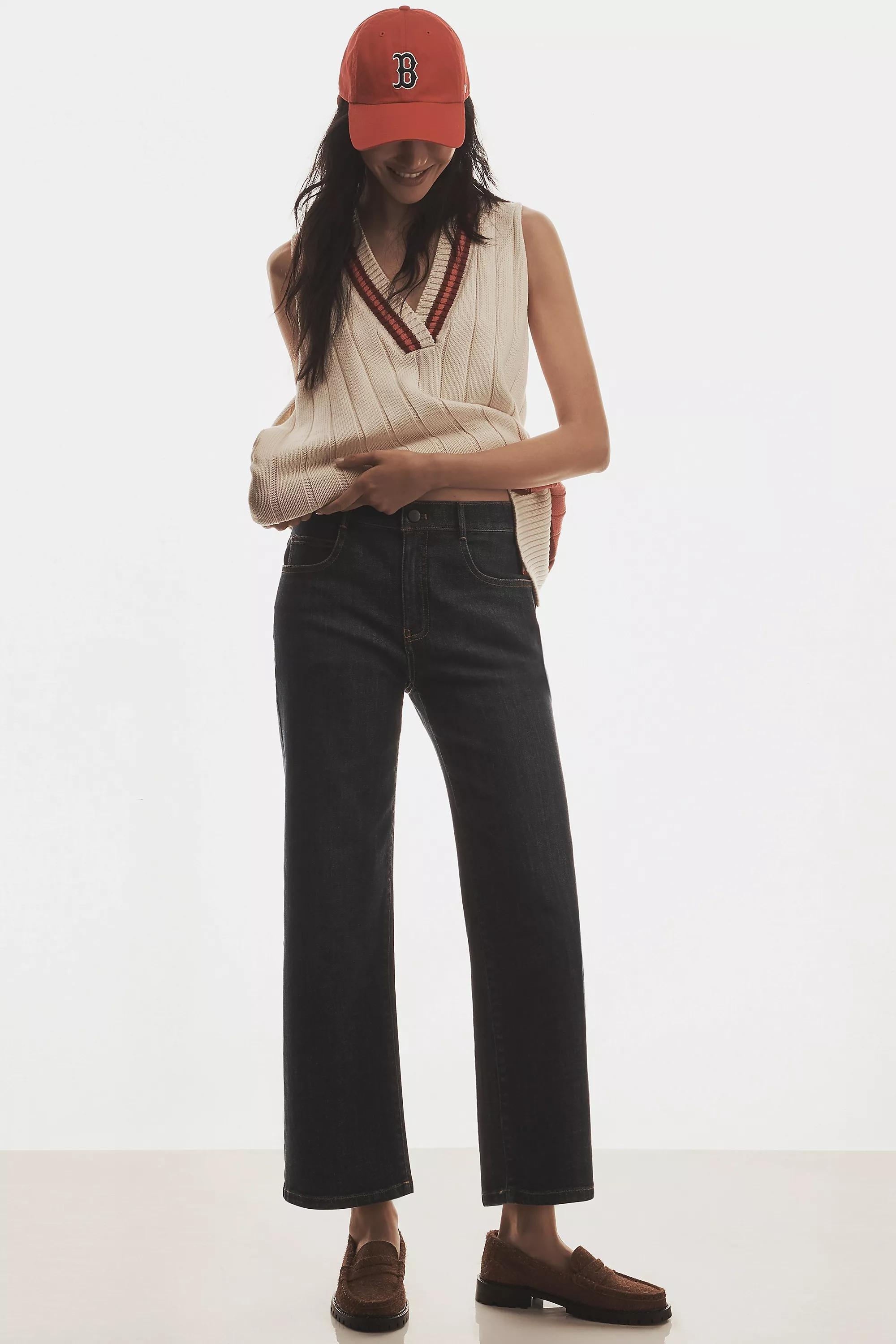 By Pilcro The Edie Mid-Rise Straight-Leg Jeans, Blue, A501_0093, large image number 3