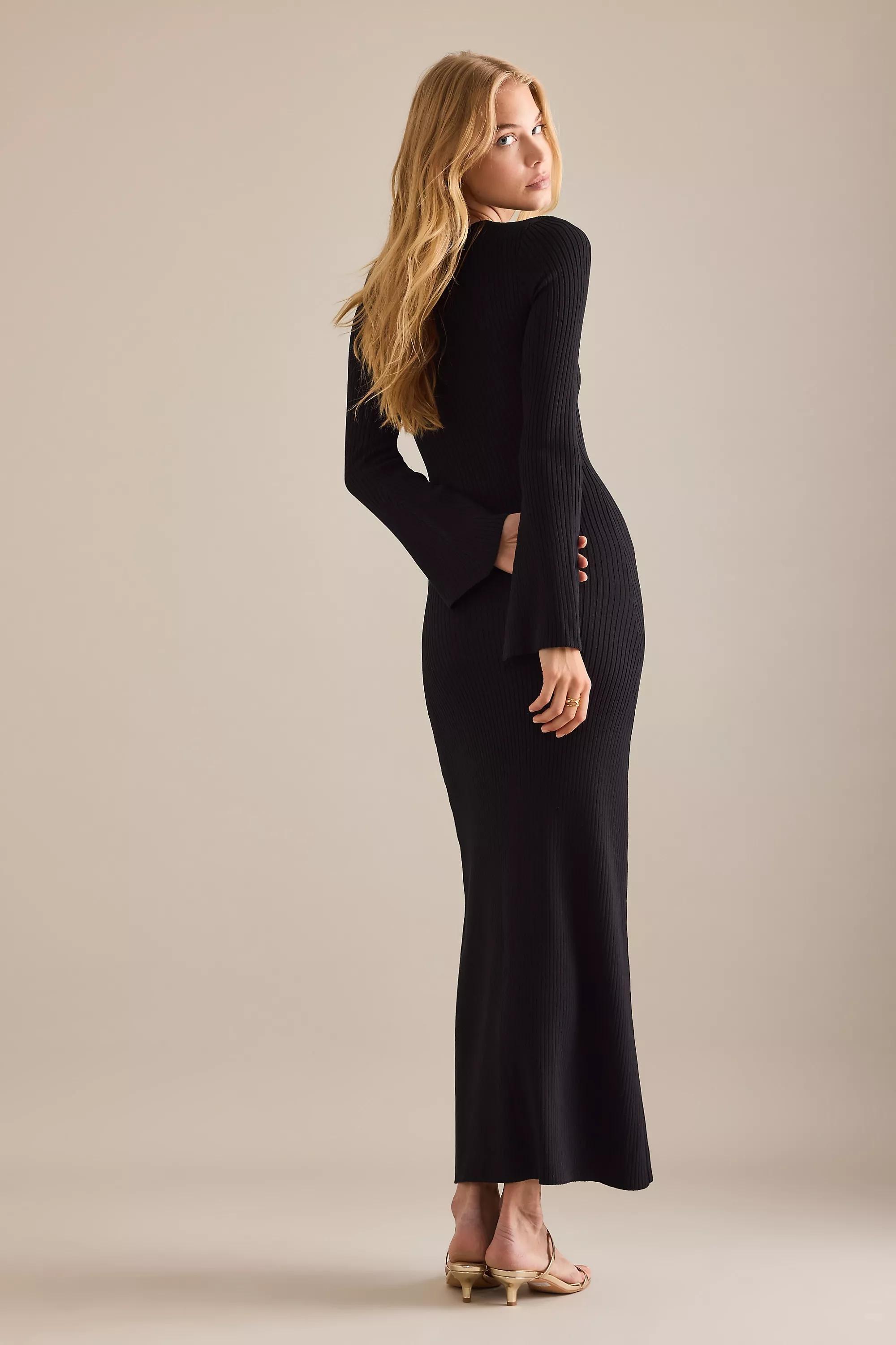 Bardot Nautico Knit Maxi Dress, Black, A501_0001, medium