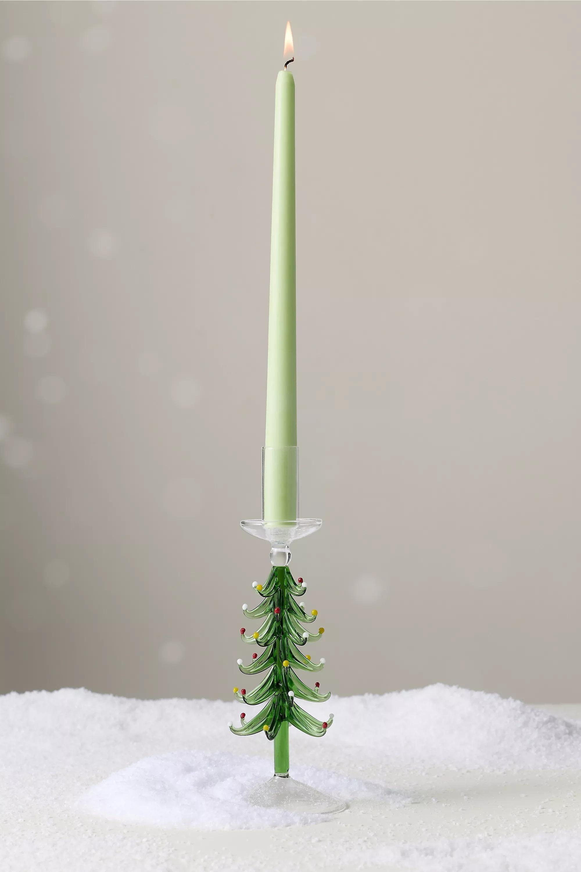 Yuletide Glass Candle Holder, Green, A501_0355, large image number 0