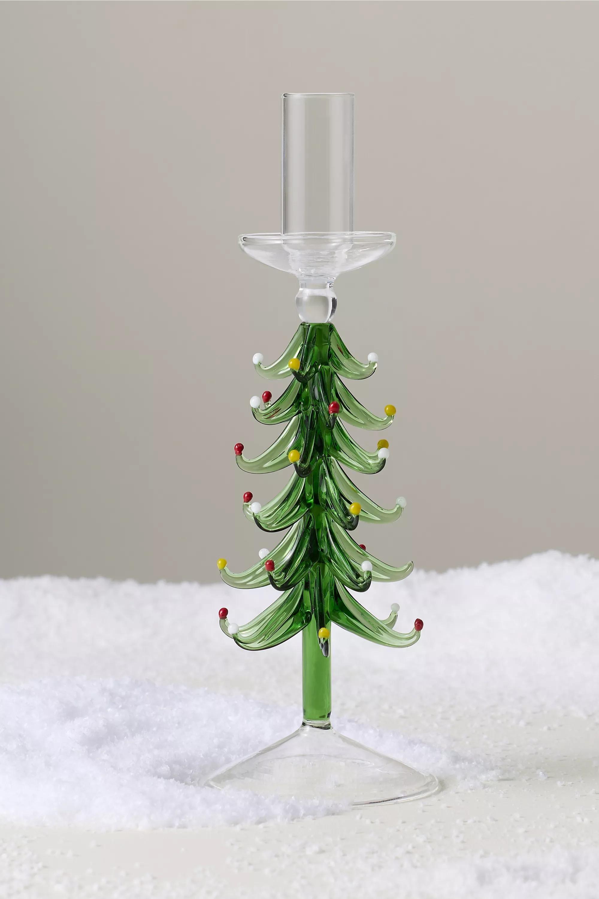 Yuletide Glass Candle Holder, Green, A501_0355, medium