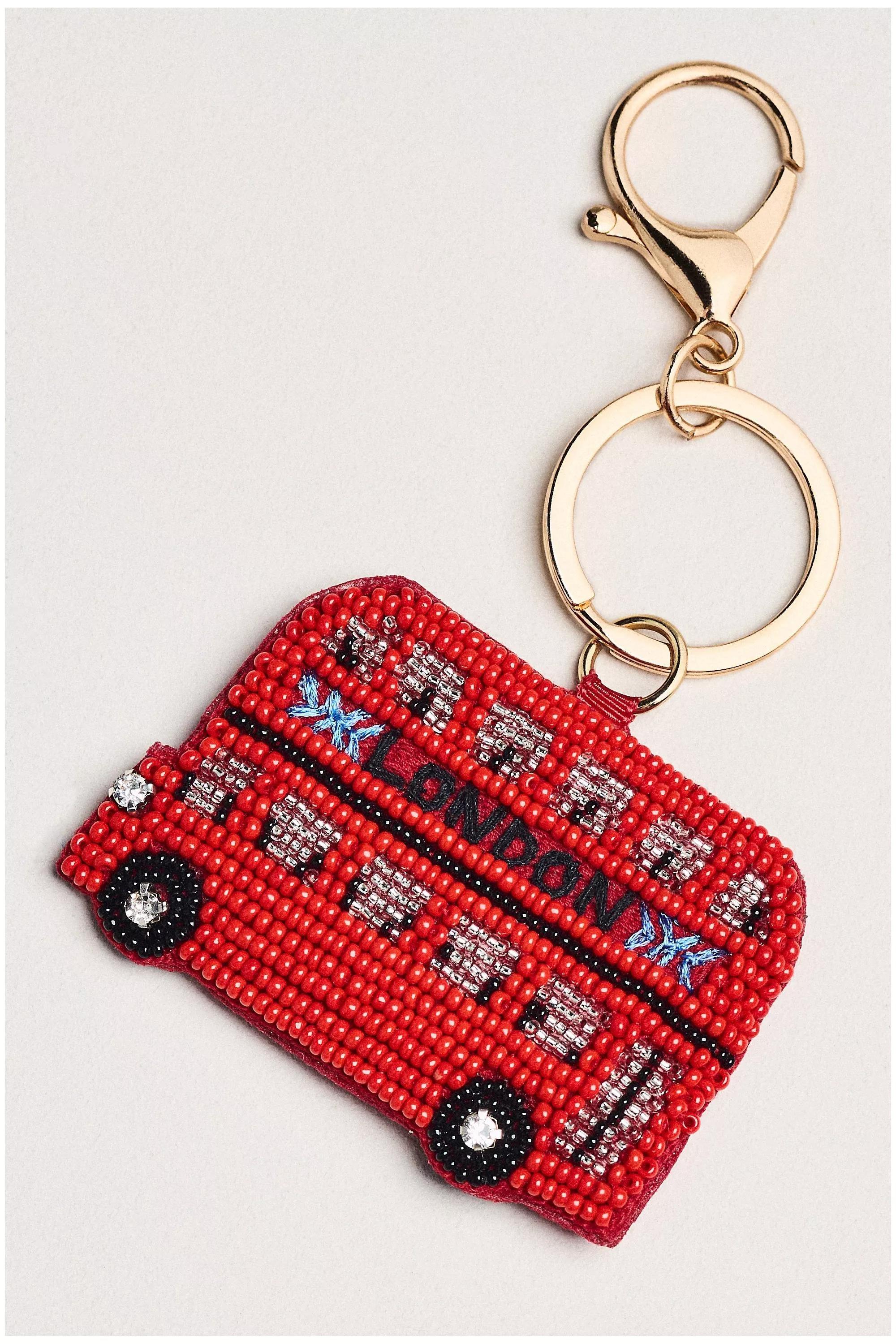 City Collection Beaded Bag Charm, Red, A501_0060, large image number 1