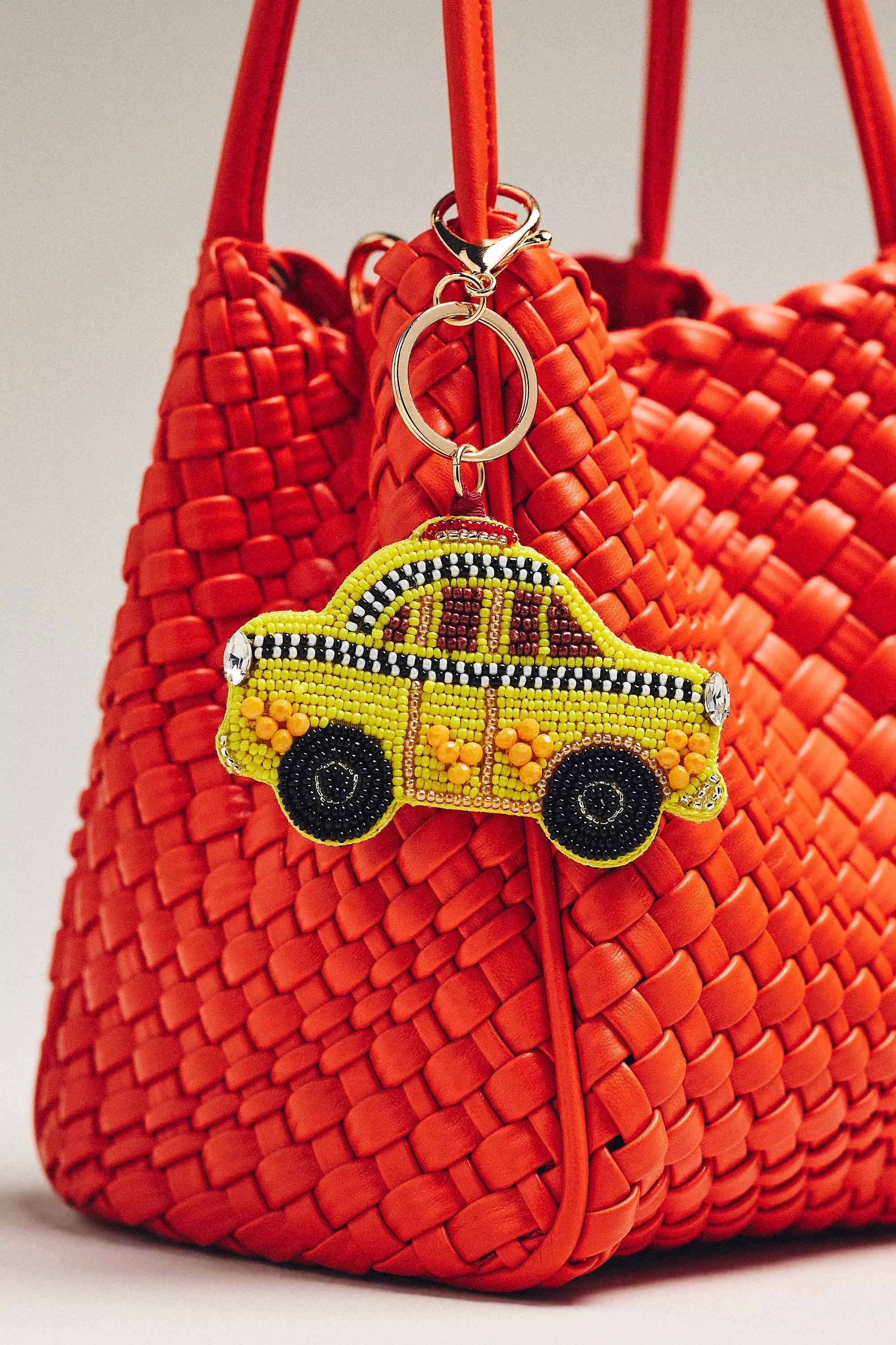 City Collection Beaded Bag Charm, Yellow, A501_0072, medium