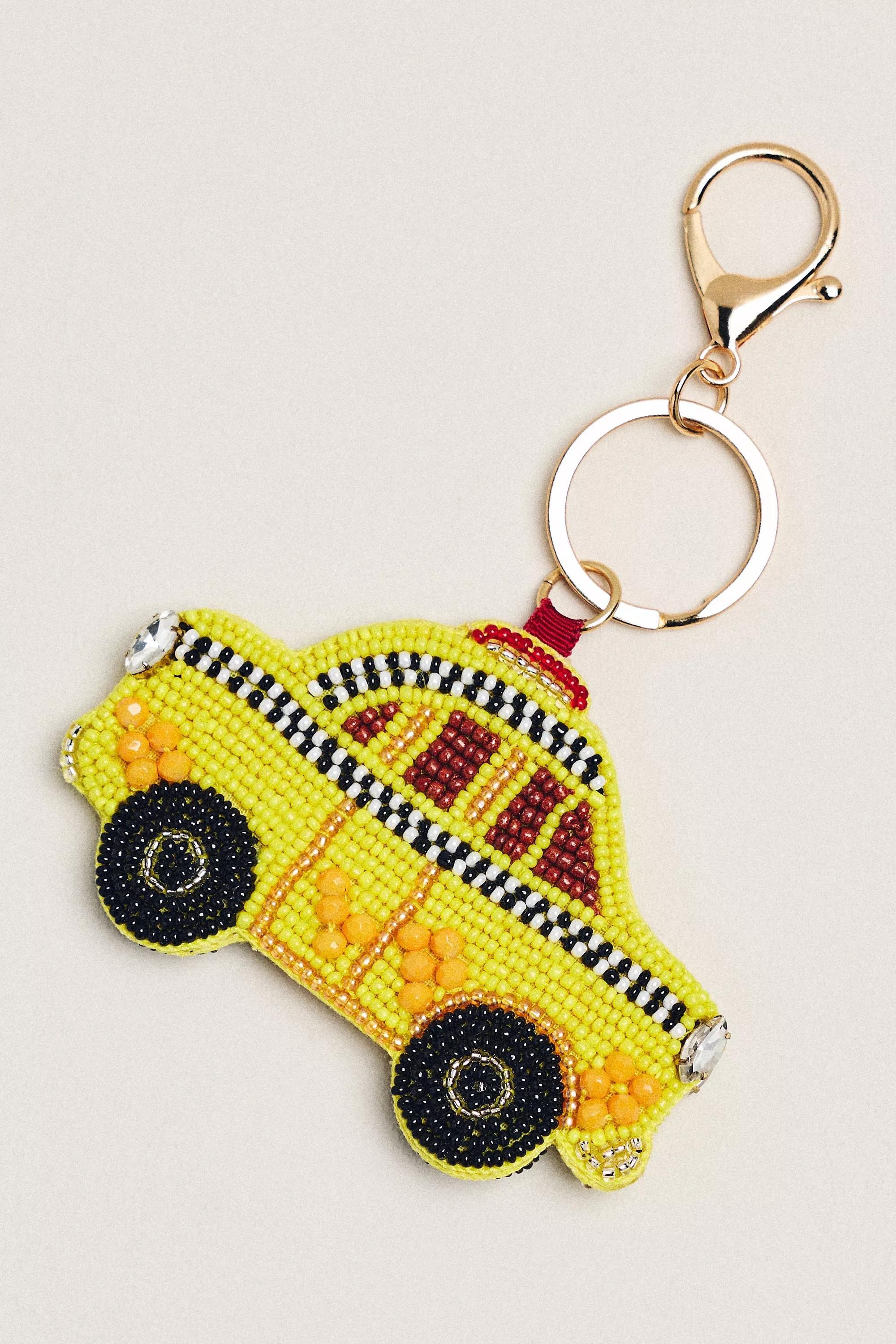 City Collection Beaded Bag Charm, Yellow, A501_0072, medium