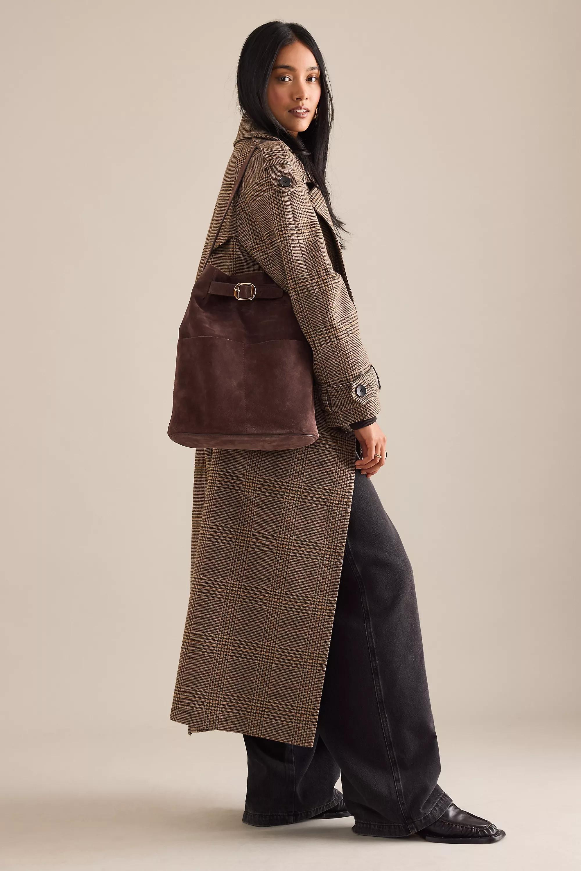 Suede Buckle Tote Bag, Purple, Brown, A501_0022, large image number 5