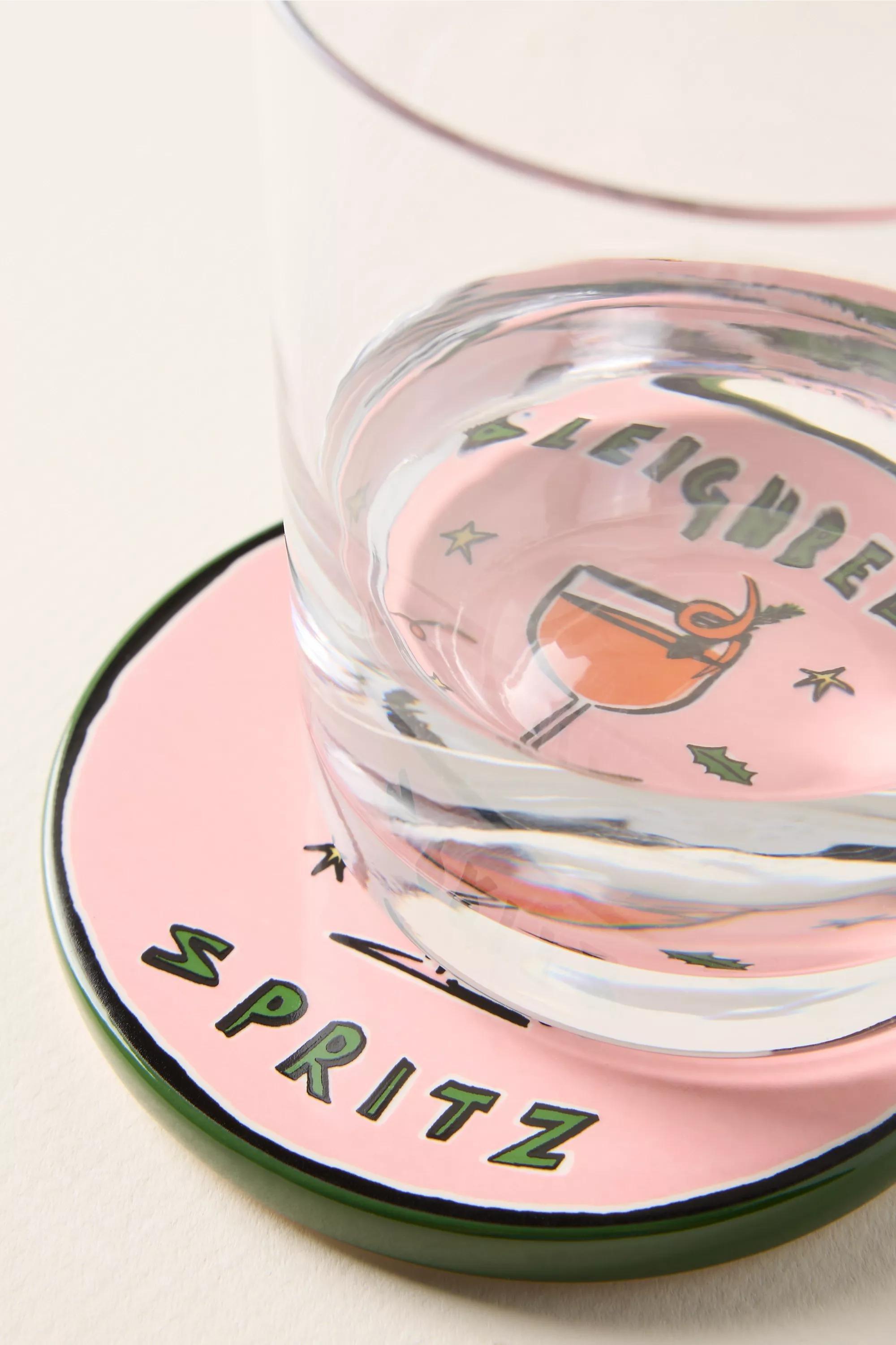 Nephthys Illustrated Nog Coaster, Pink, Pink, medium