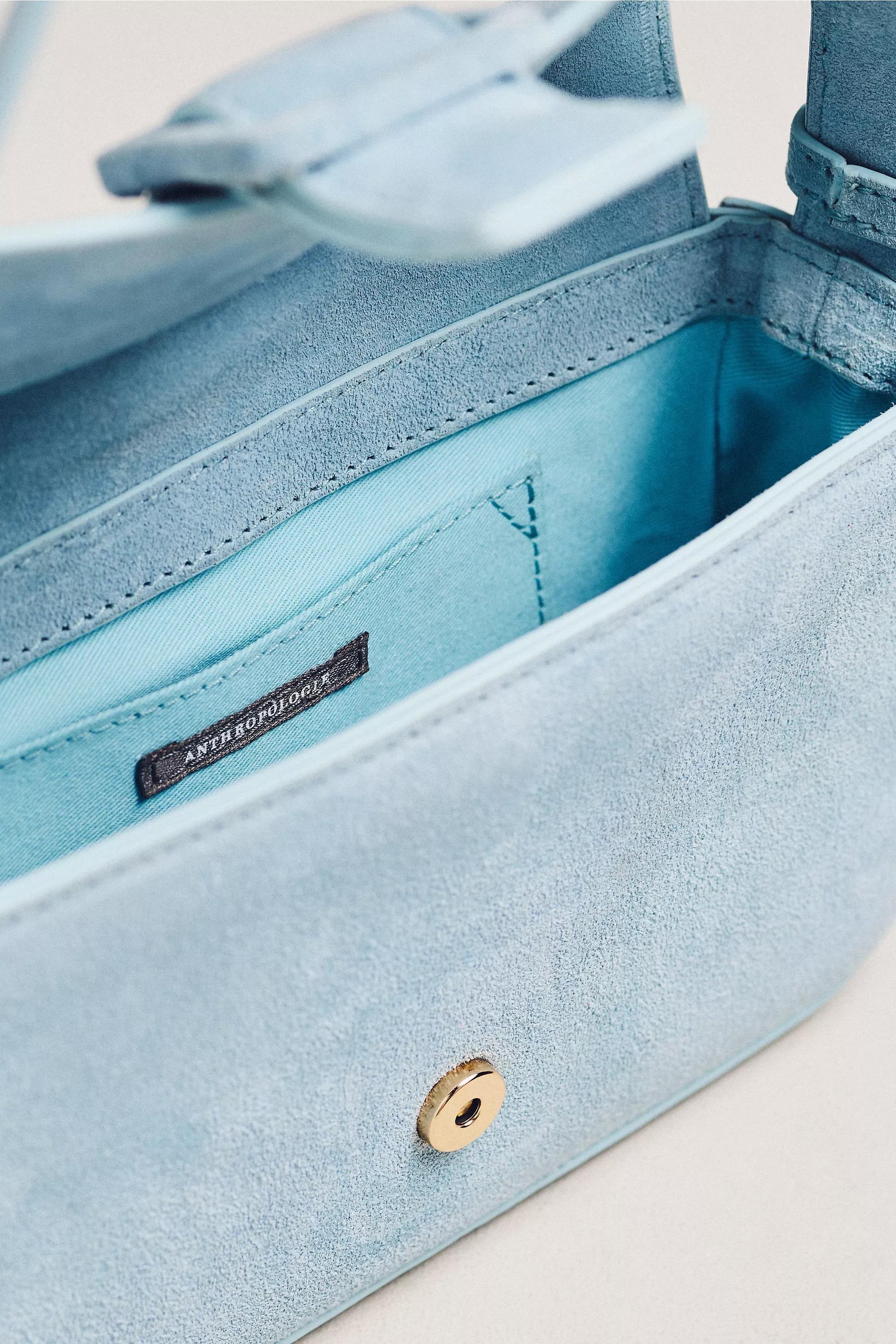 Buckle Suede Shoulder Bag, Blue, A501_0048, large image number 3