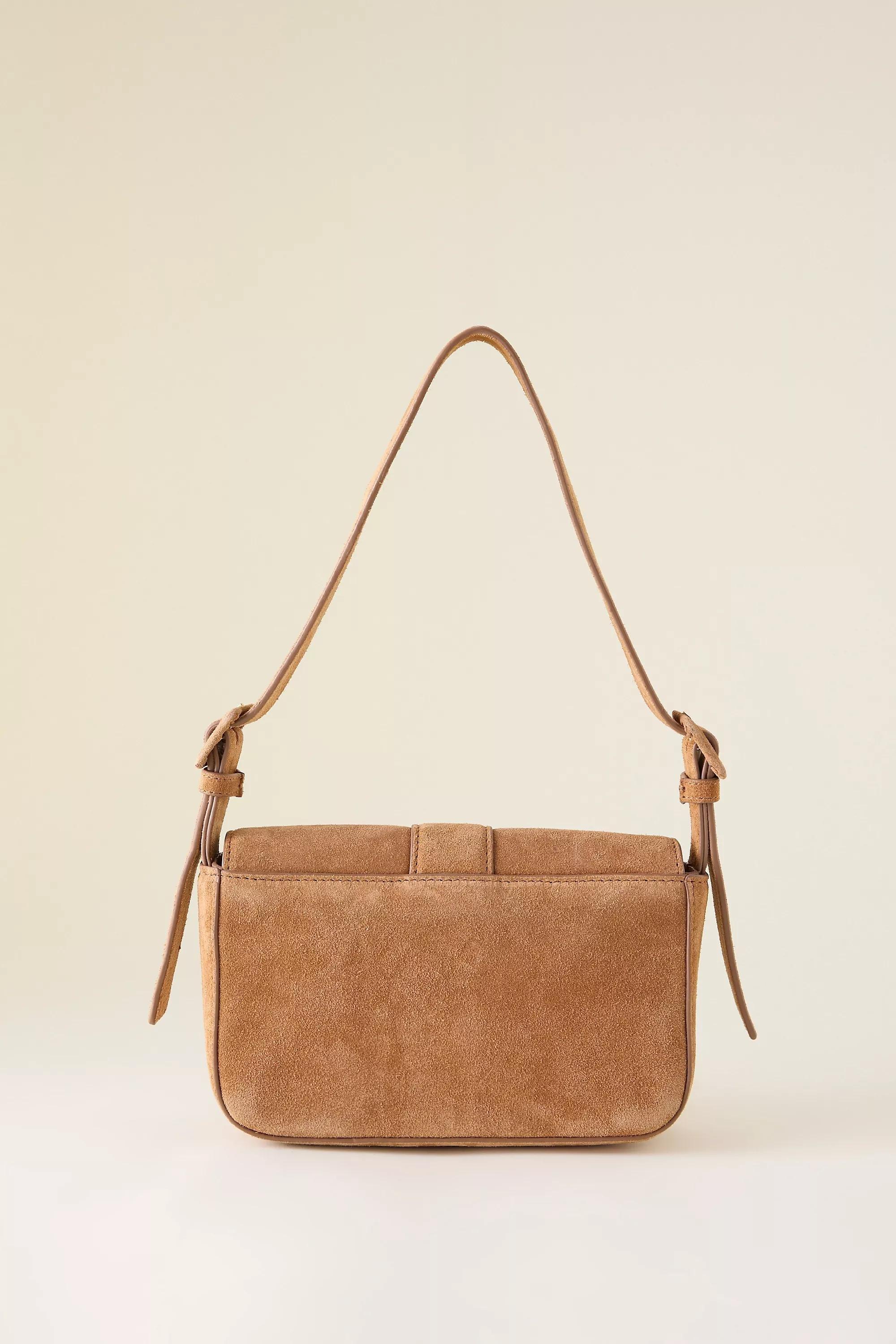 Buckle Suede Shoulder Bag, Brown, A501_0224, large image number 2