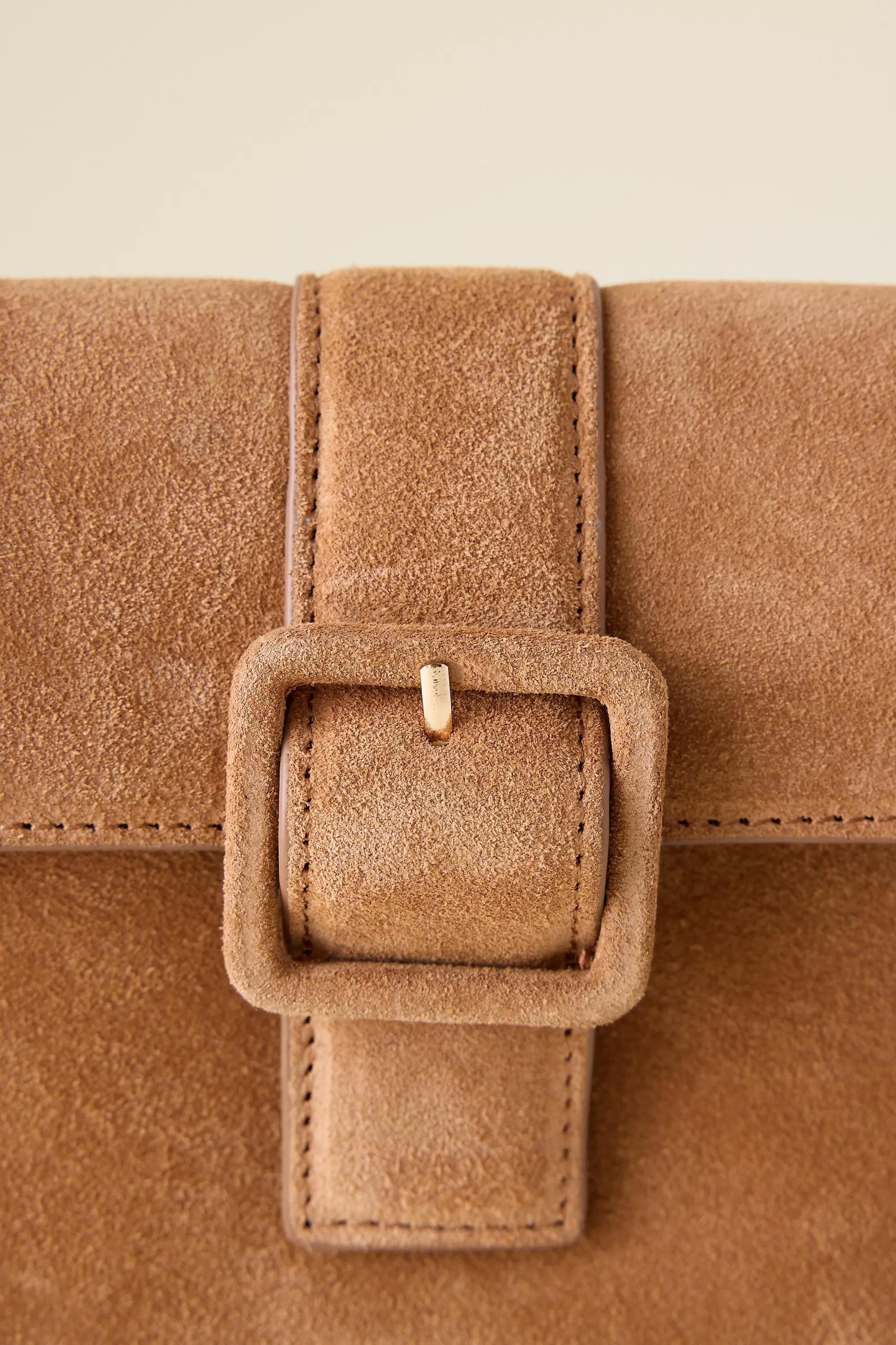 Buckle Suede Shoulder Bag, Brown, A501_0224, large image number 6