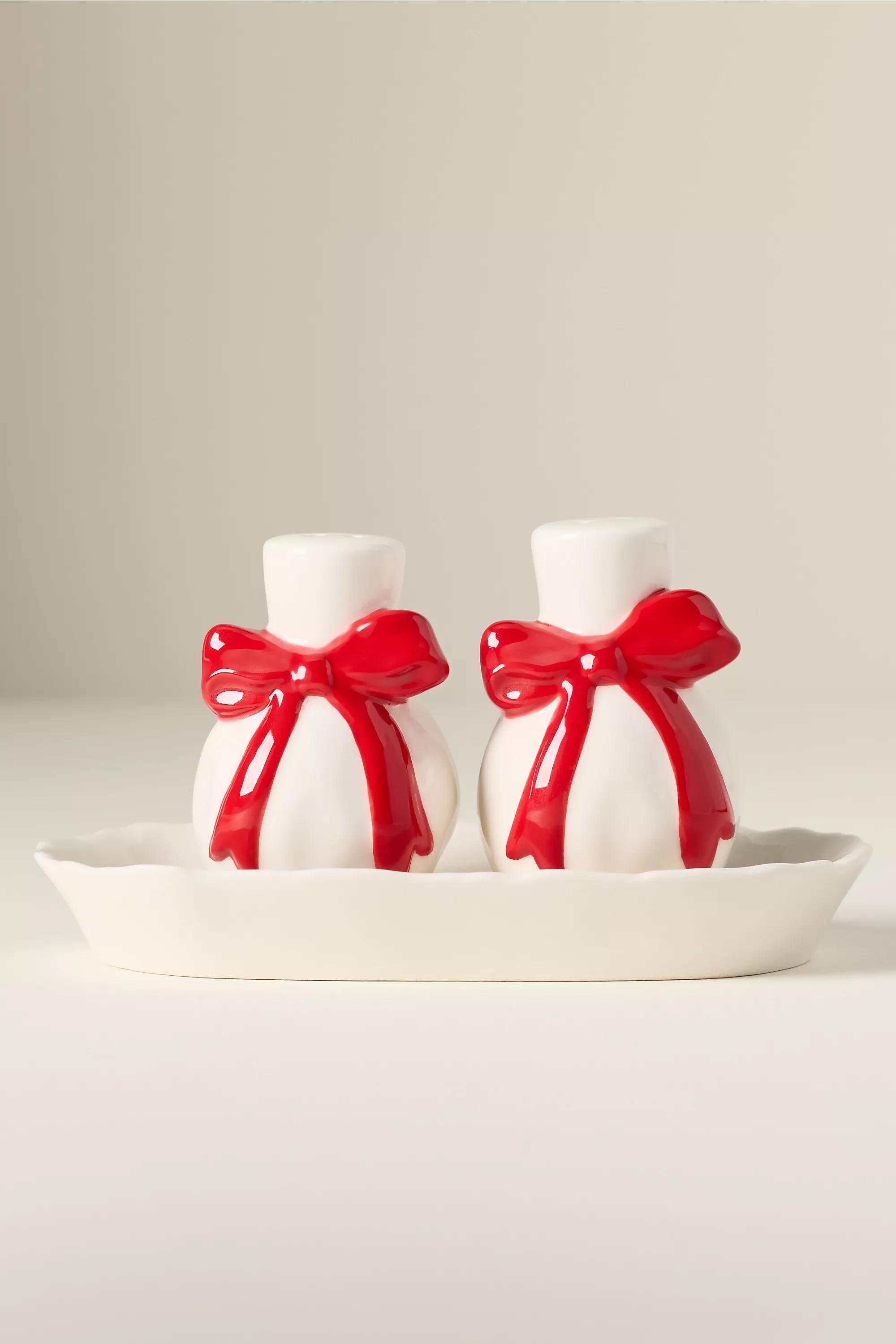 RED Benedita Stoneware Bow Salt & Pepper Shakers, A501_0060, large image number 1