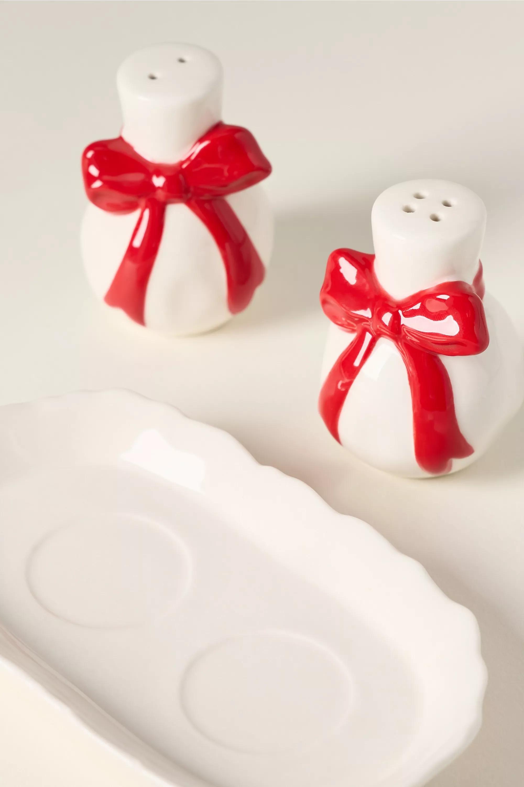 RED Benedita Stoneware Bow Salt & Pepper Shakers, A501_0060, large image number 2
