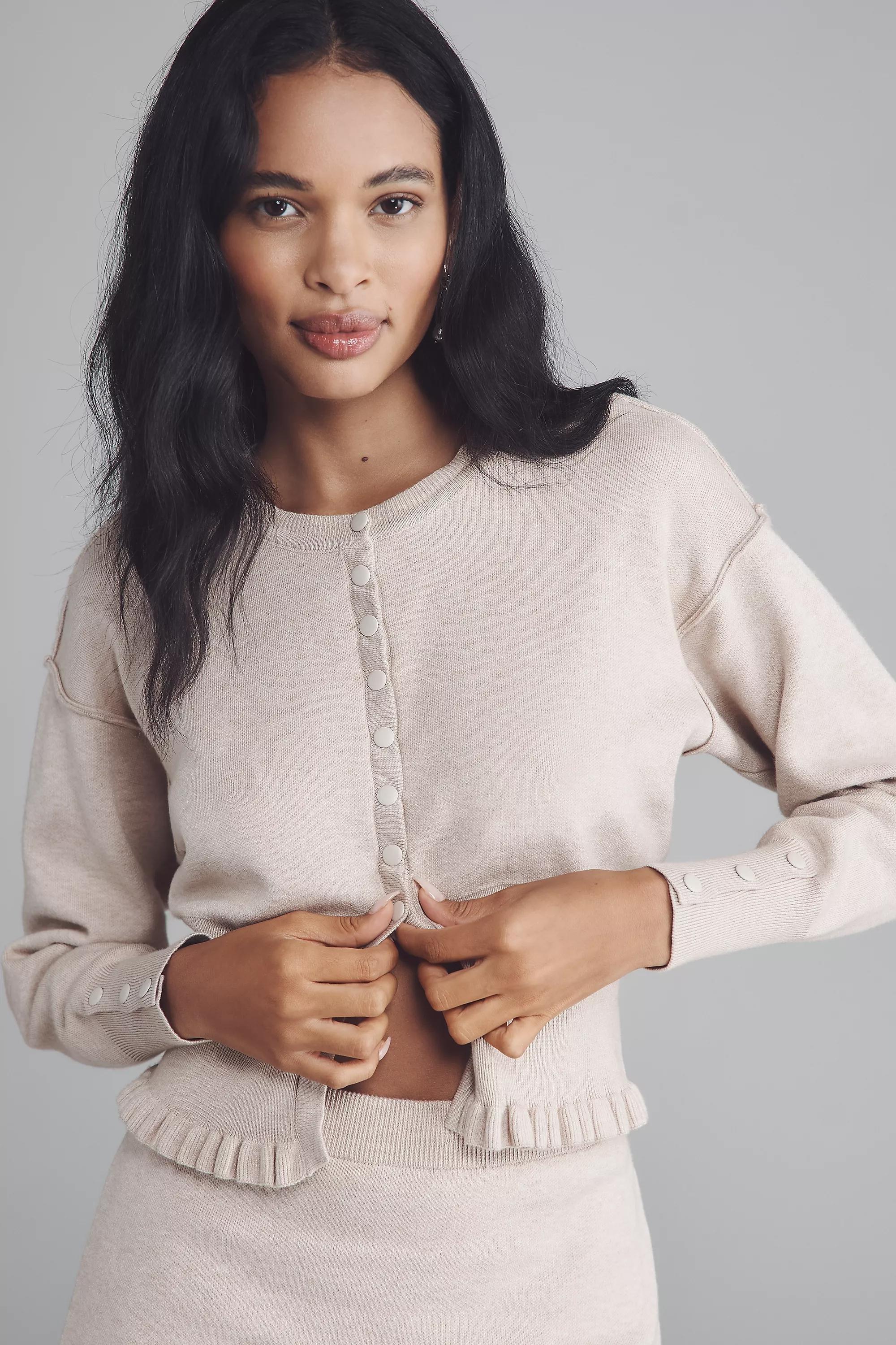 NEUTRAL Pilcro Crew-Neck Fitted-Waist Cardigan, A501_0014, large image number 0