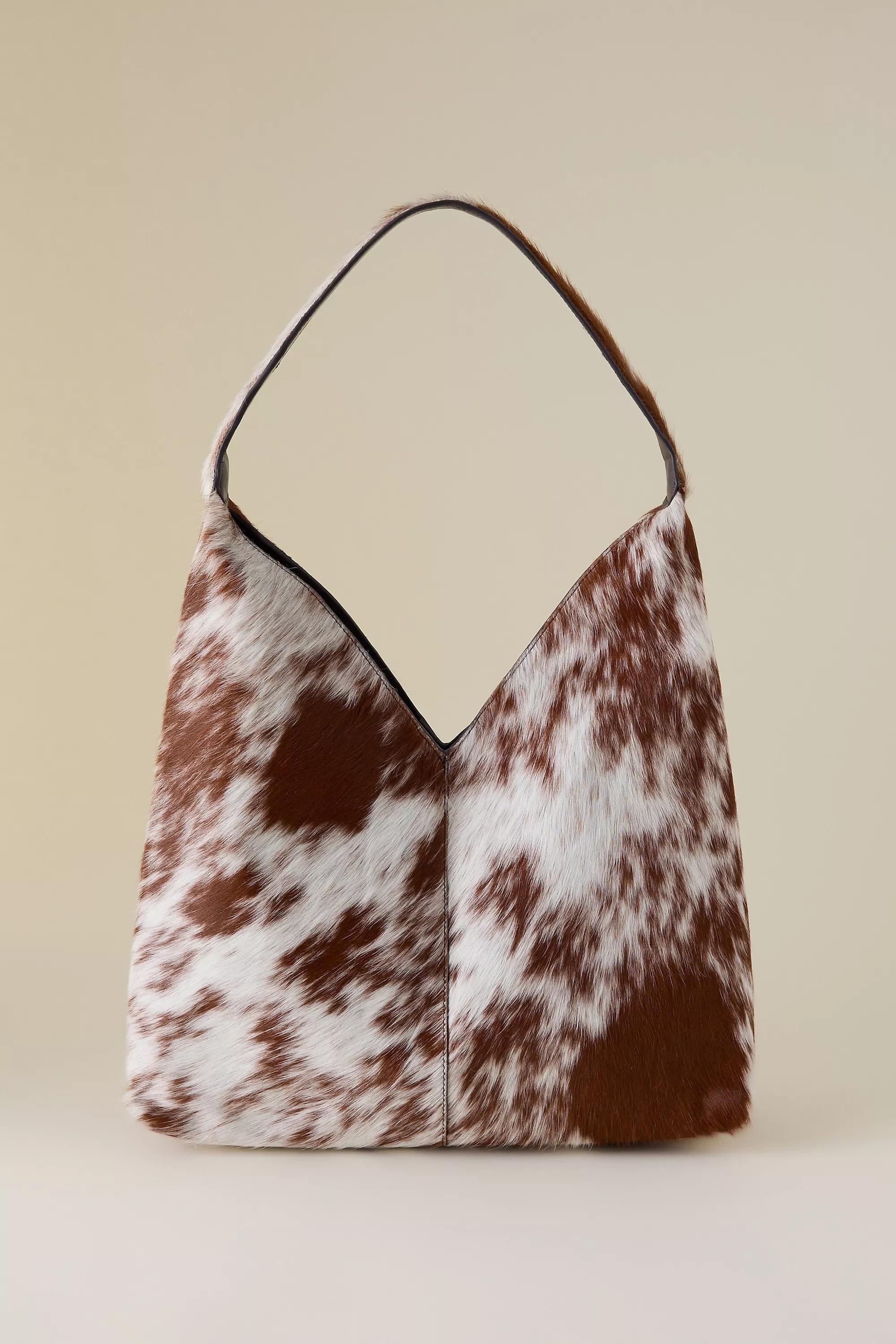 Cow Print Hobo Bag, brown, A501_0020, medium