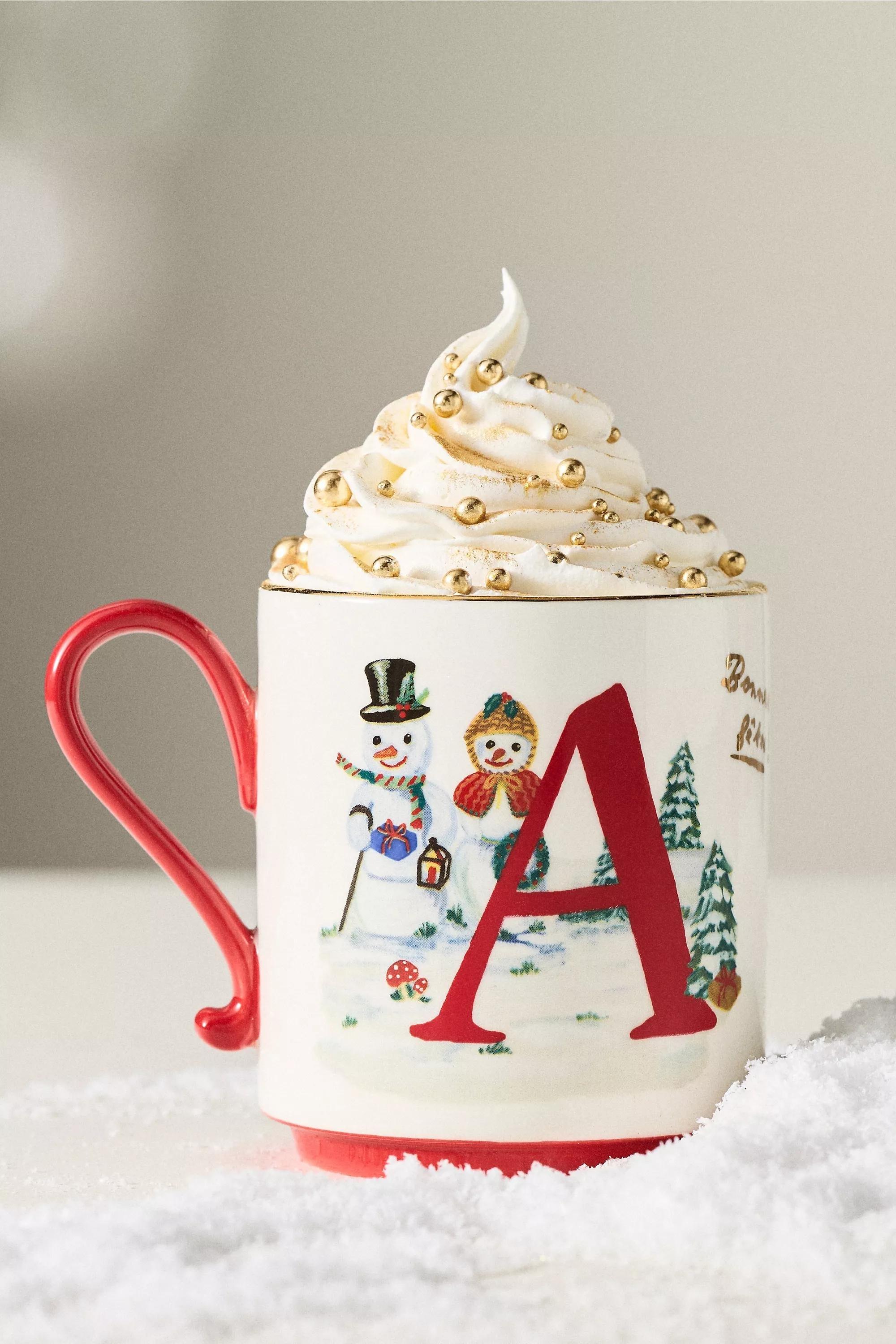 A Nathalie Lete Stoneware Holiday Monogram Mug, A501_0901, medium