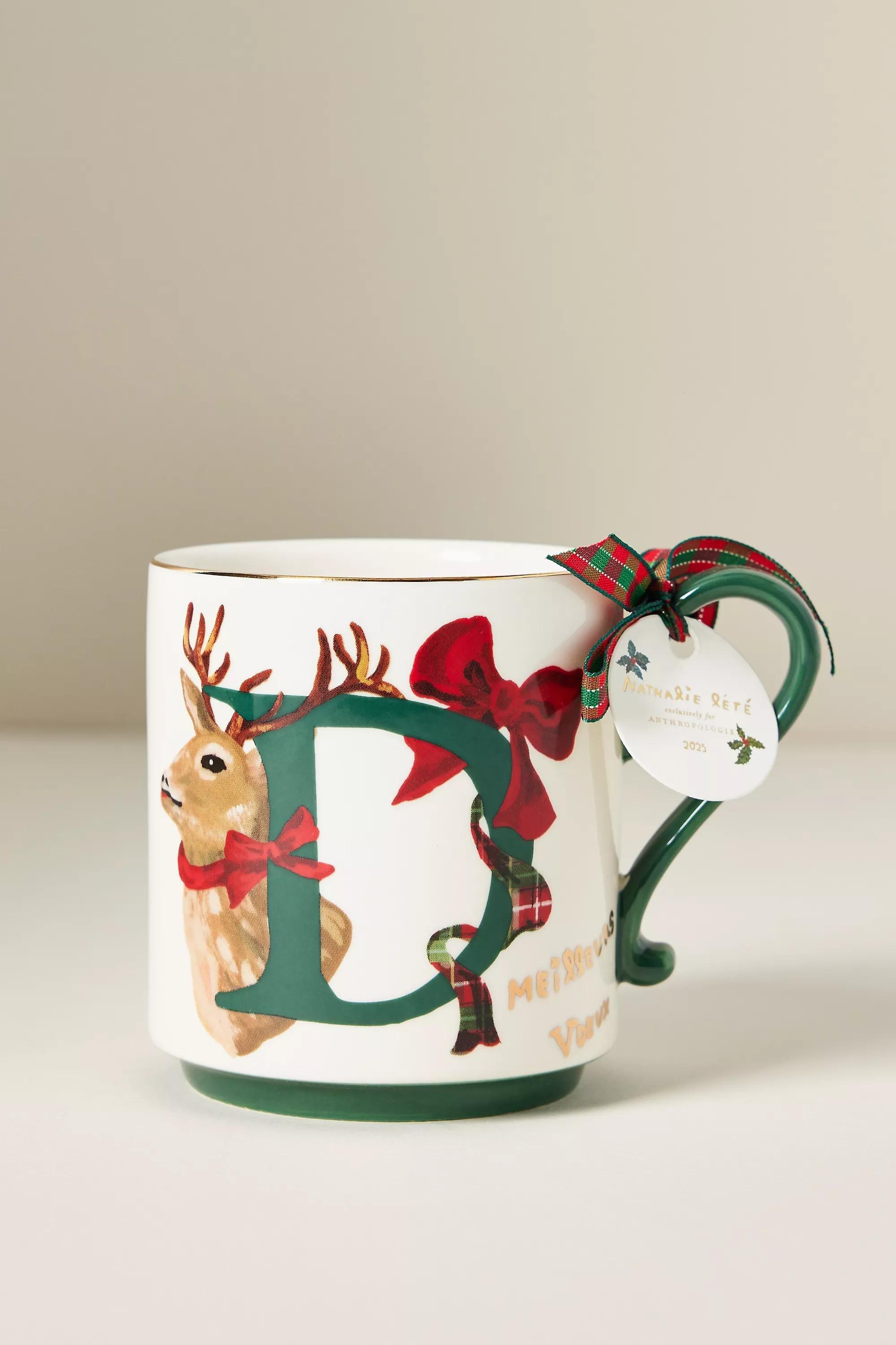 D Nathalie Lete Stoneware Holiday Monogram Mug, A501_0904, large image number 0