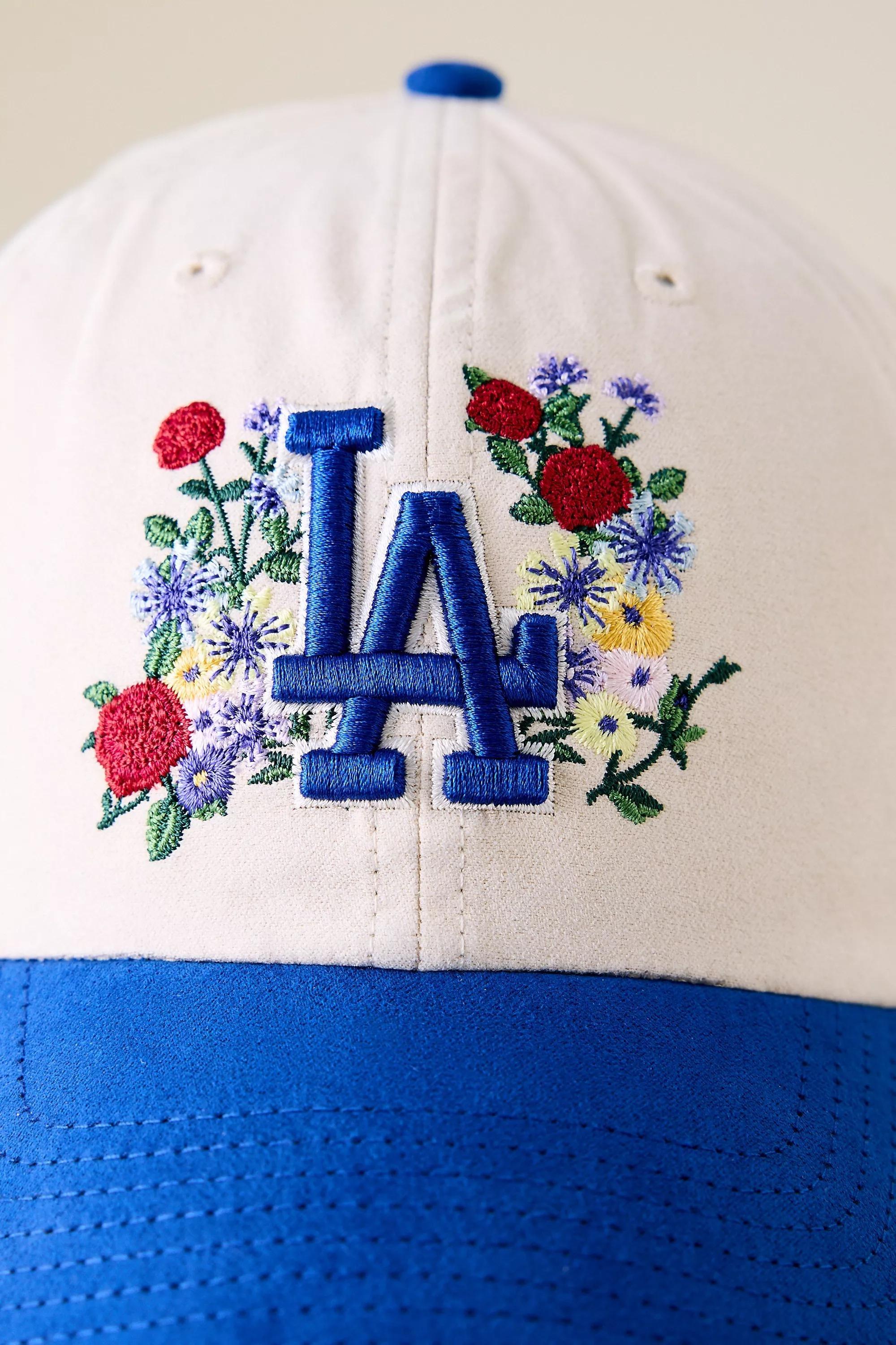 47 Flower Motif Baseball Cap, Blue, A501_0049, large image number 1