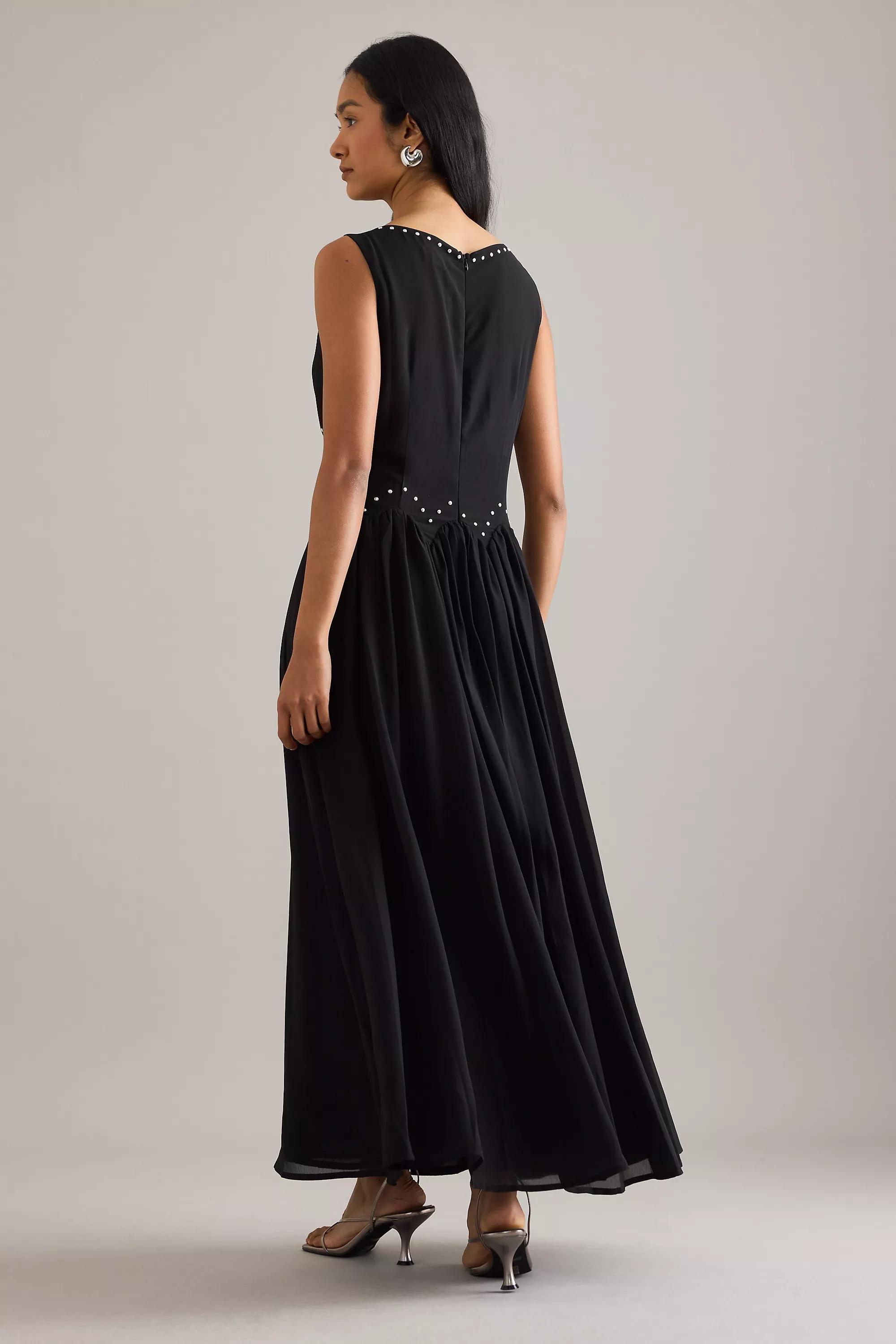 Never Fully Dressed Felicity Studded Maxi Dress, Black, A501_0001, large image number 1